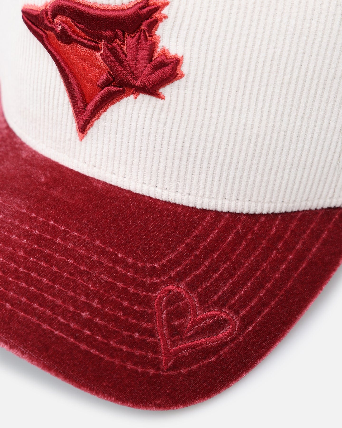 New Era Toronto Blue Jays Premium Corduroy Velvet 9FORTY A - Frame Snapback Chrome White/Cardinal