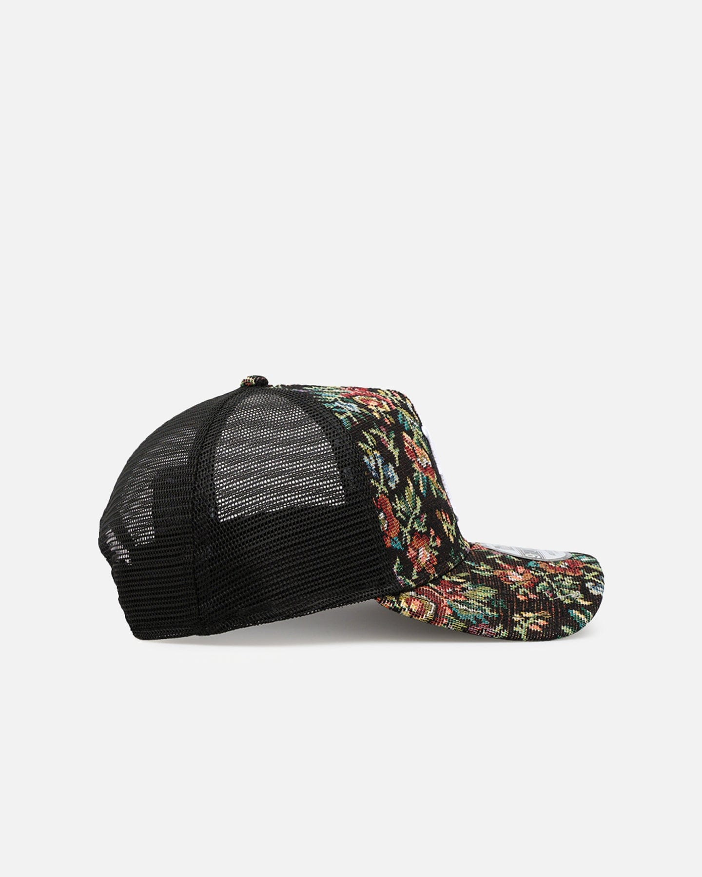 New Era Boston Red Sox Black Floral Tapestry 9FORTY A - Frame Trucker Snapback Tapestry