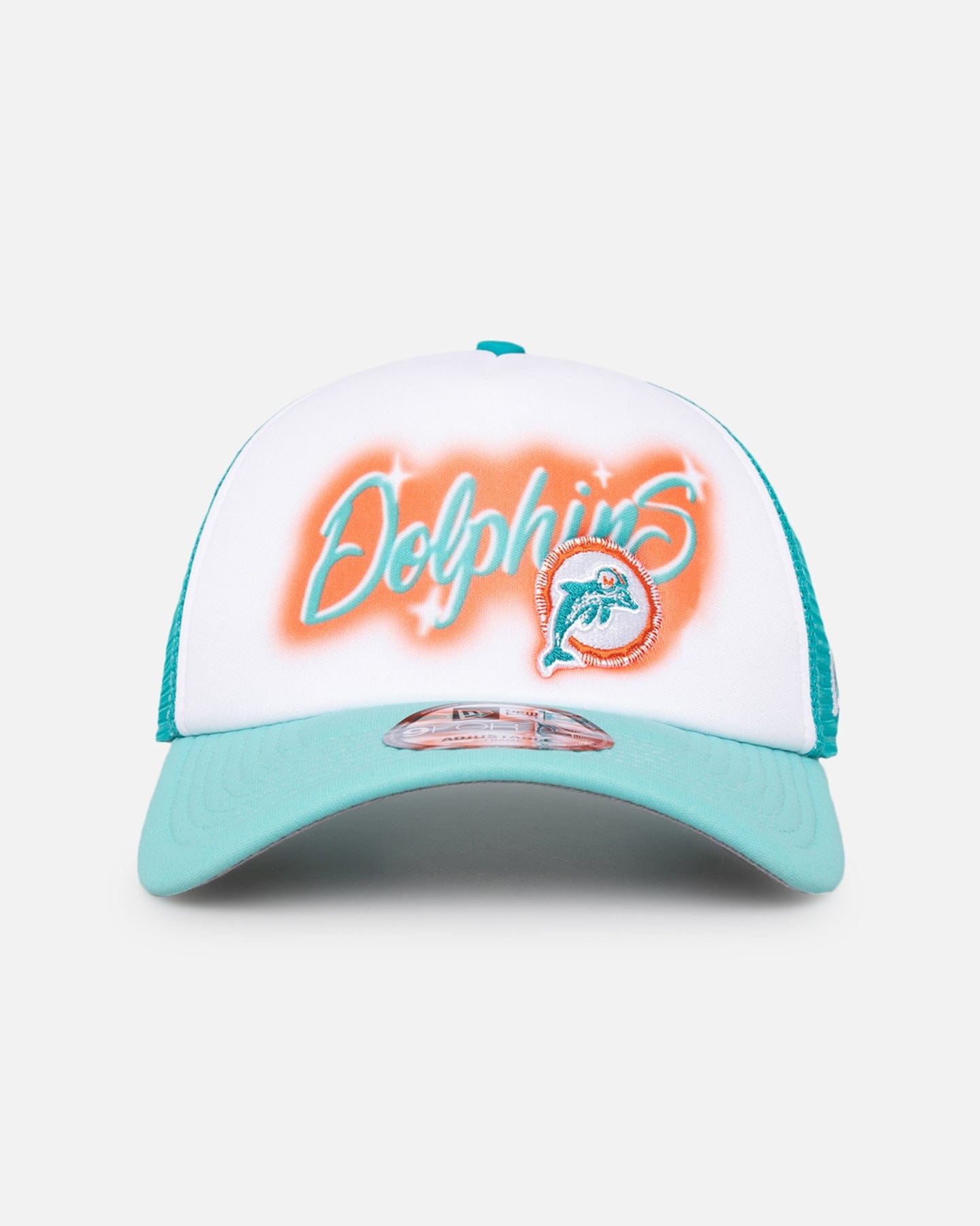 New Era Miami Dolphins Airbrush 9FORTY A - Frame Trucker Snapback White/OTC