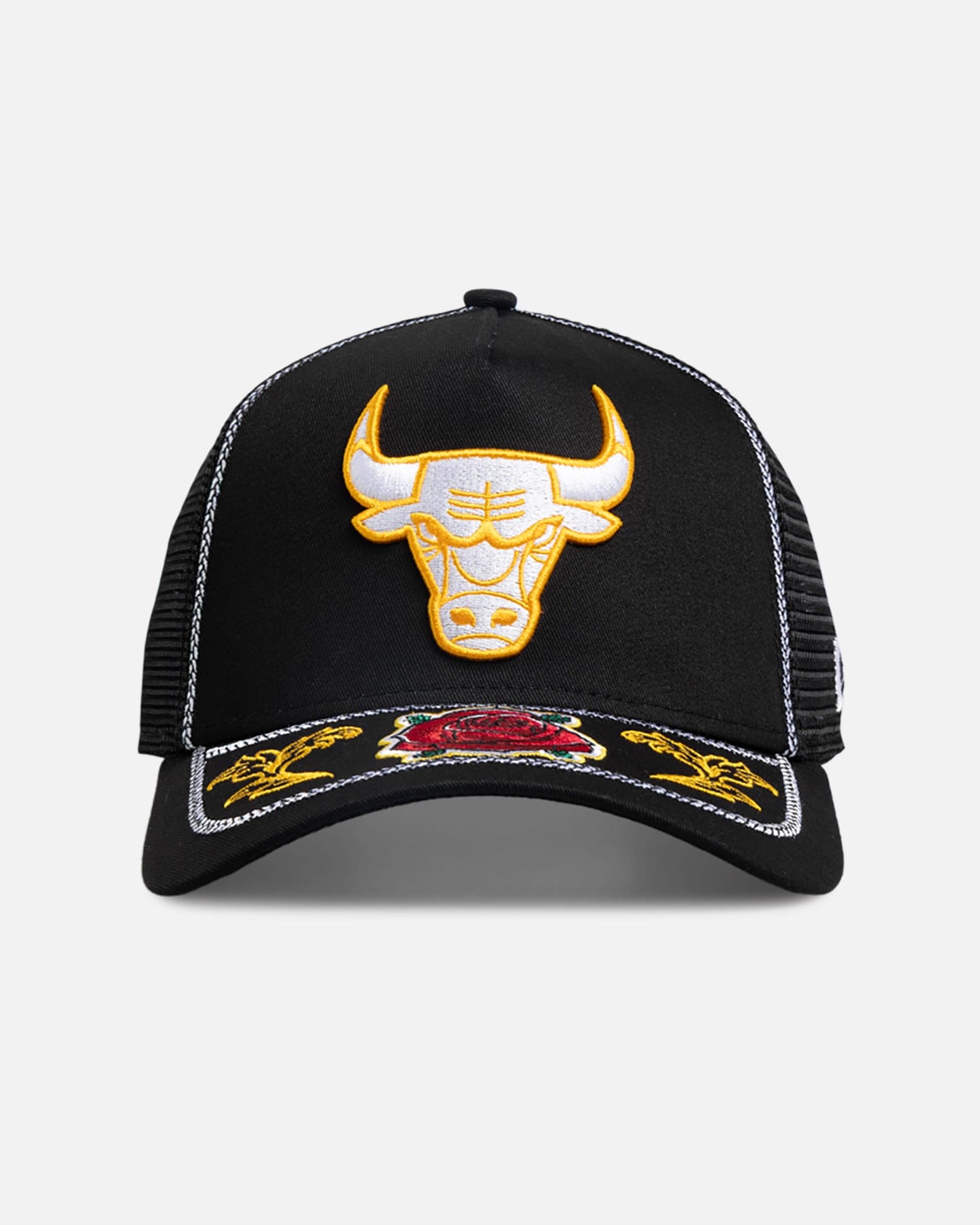 New Era Chicago Bulls Rose Visor 9FORTY A - Frame Trucker Snapback Black/Rose