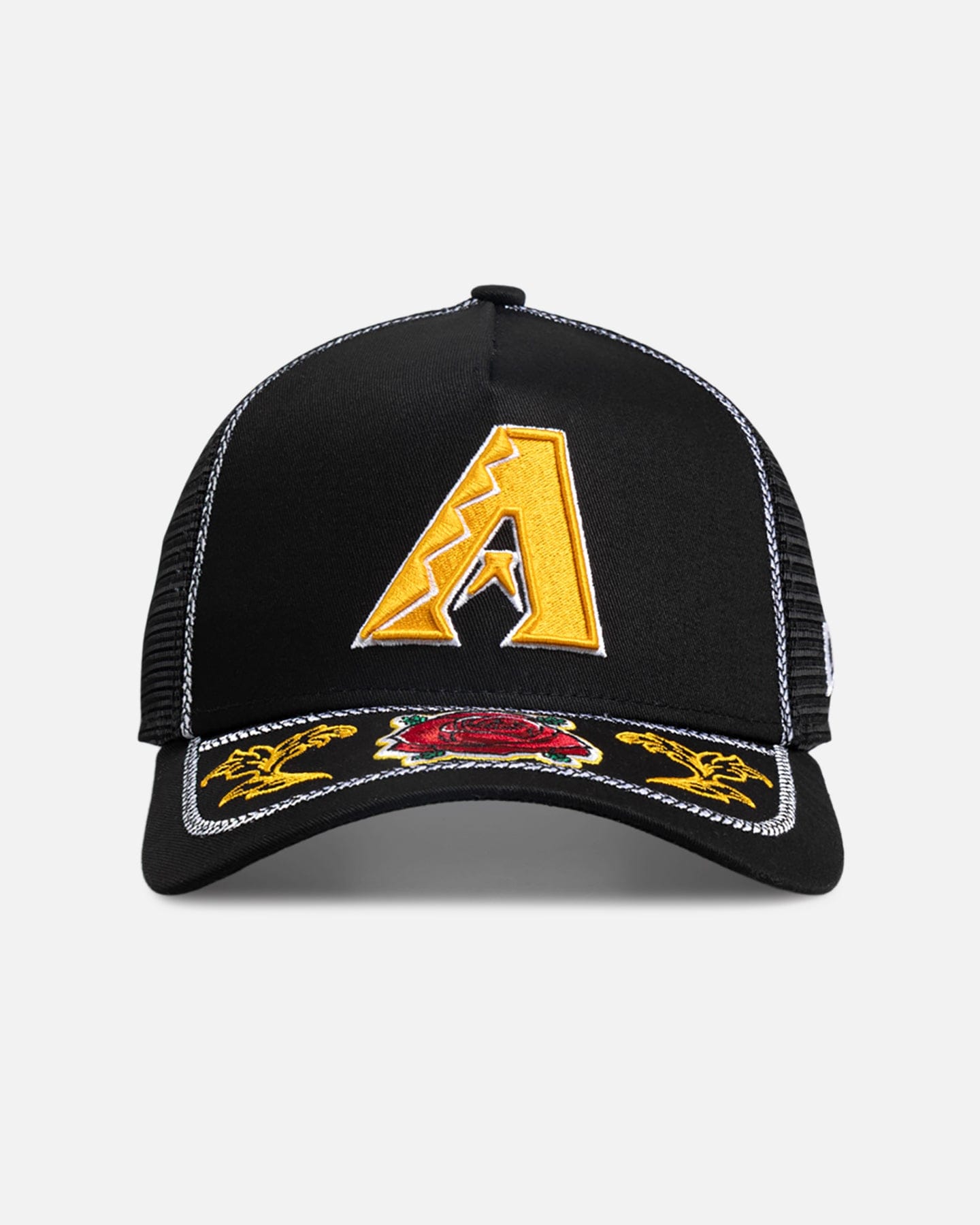 New Era Arizona Diamondbacks Rose Visor 9FORTY A - Frame Trucker Snapback Black/Rose
