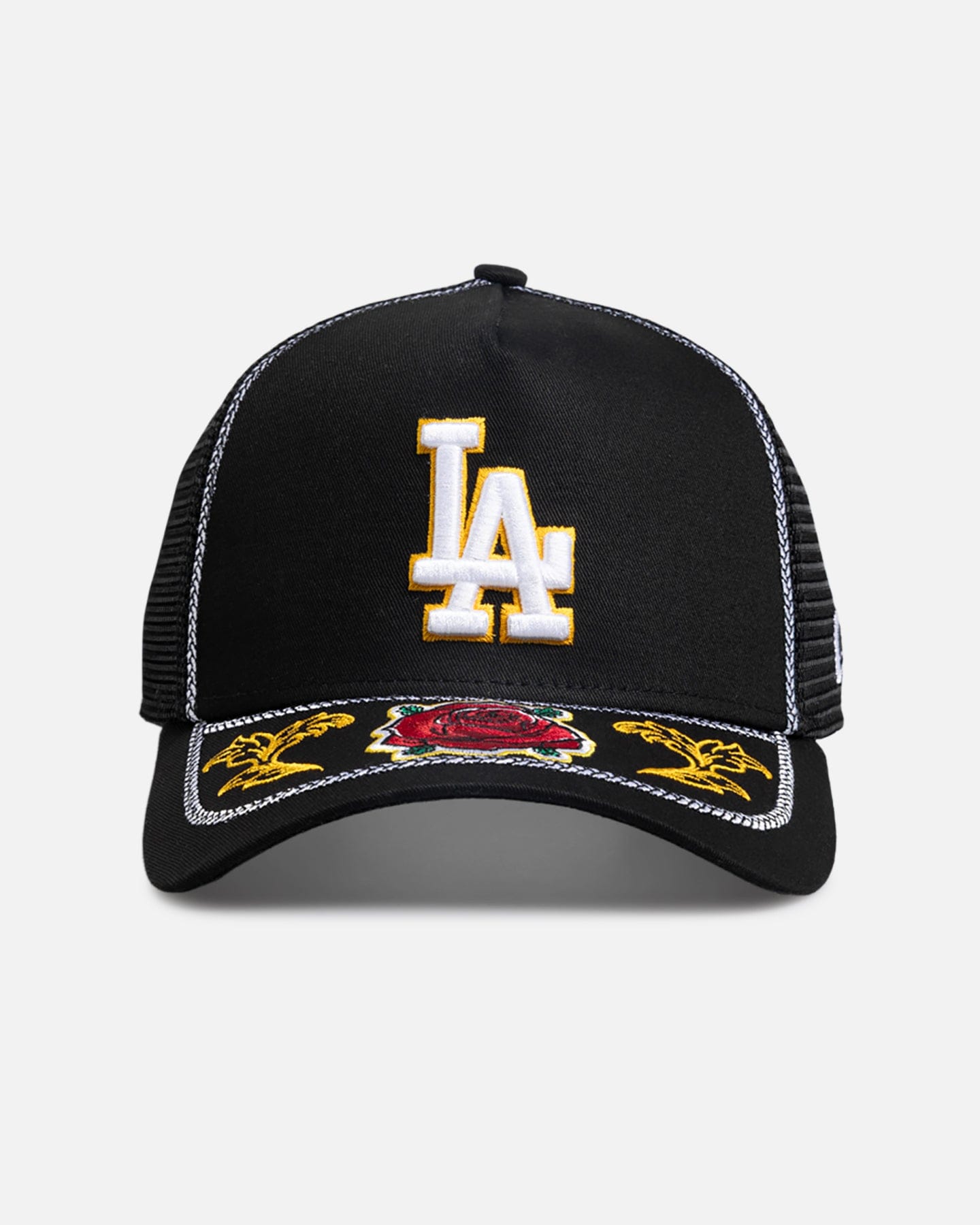 New Era Los Angeles Dodgers Rose Visor 9FORTY A - Frame Trucker Snapback Black/Rose