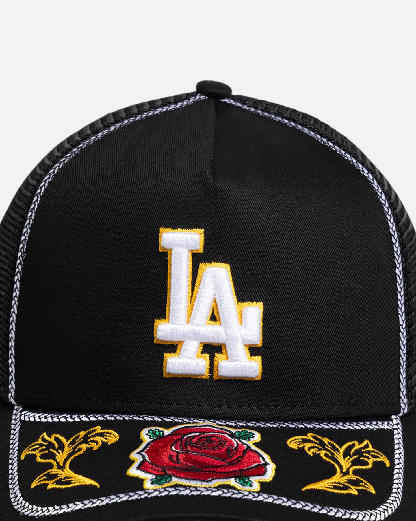 New Era Los Angeles Dodgers Rose Visor 9FORTY A - Frame Trucker Snapback Black/Rose