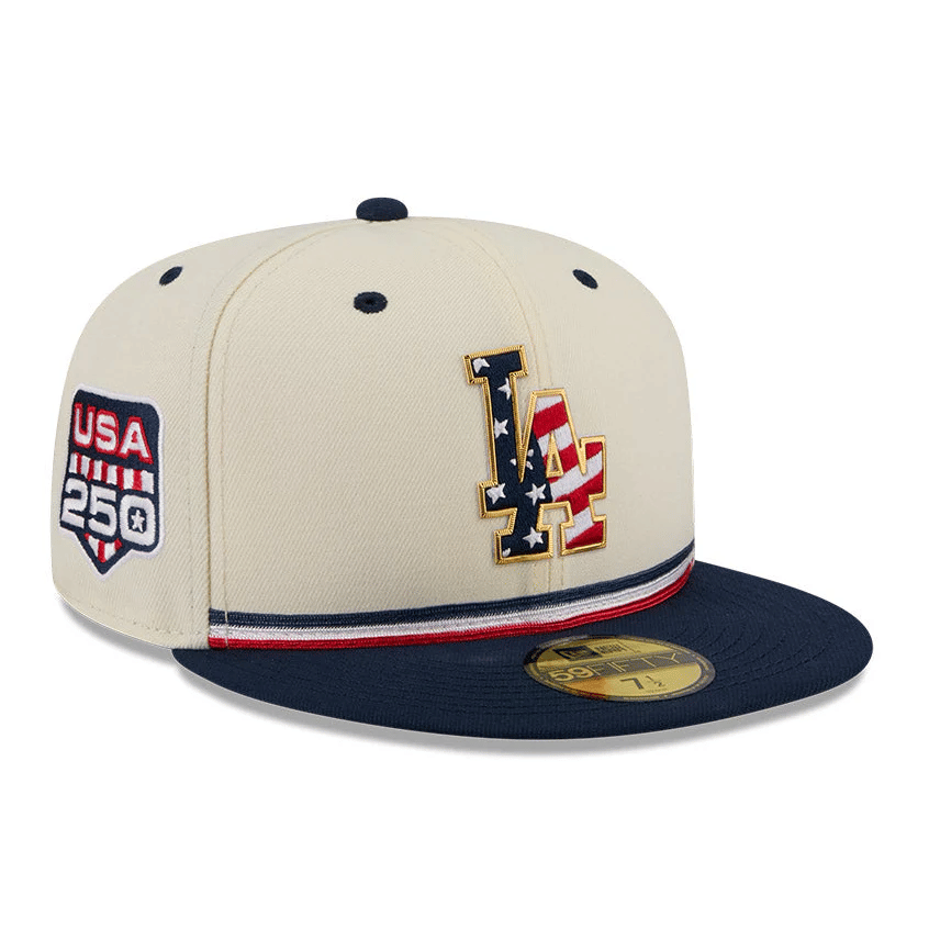 NEW ERA 59FIFTY 2026 MLB 4TH OF JULY LOS ANGELES DODGERS 250TH ANNIVERSARY PATCH HAT