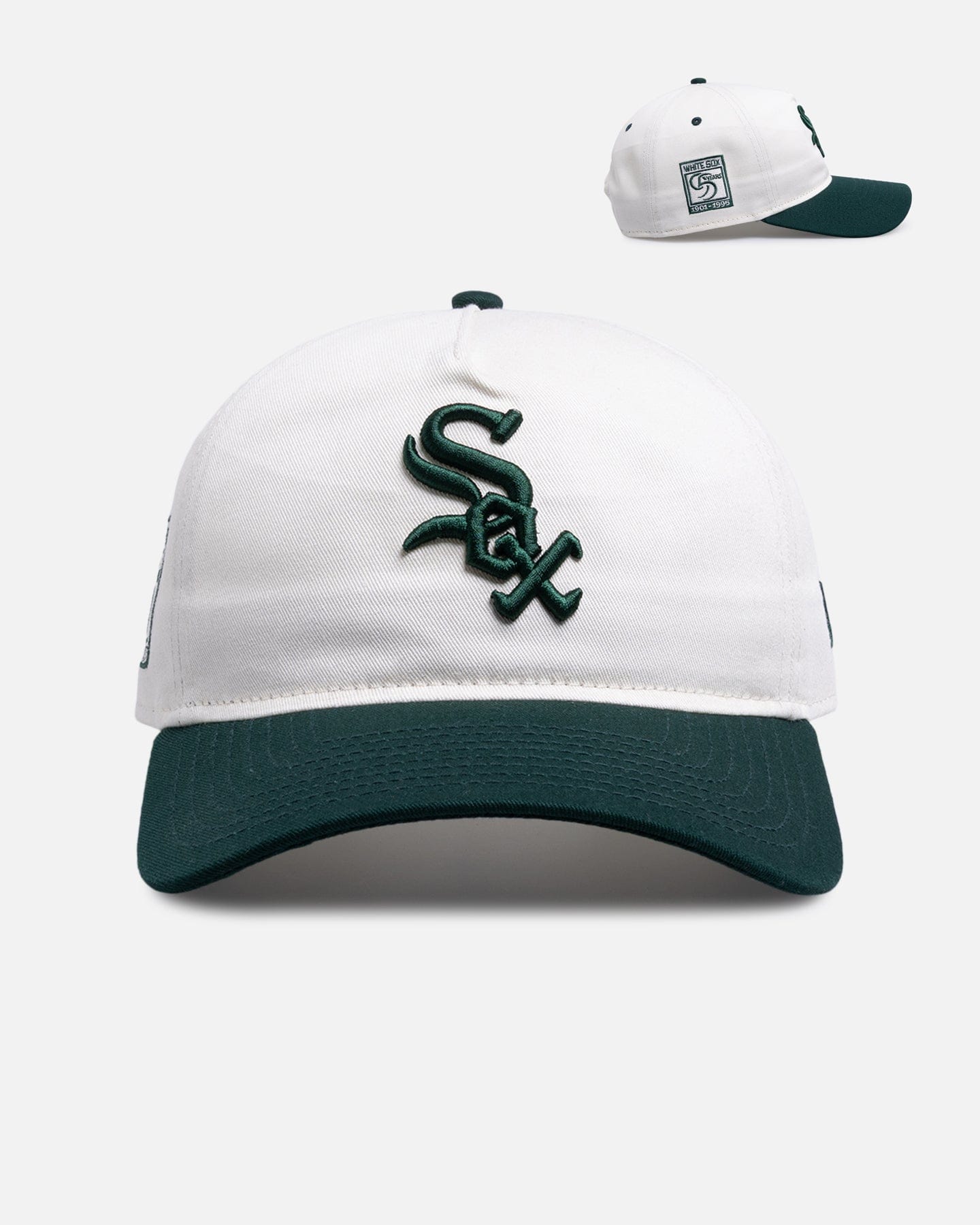 New Era Chicago White Sox Dark Green Chrome 9FORTY A - Frame Unstructured Snapback White/Green