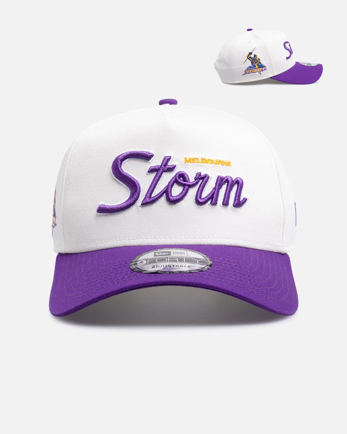 New Era Melbourne Storm Chrome Script 9FORTY A - Frame Snapback Official Team Colour