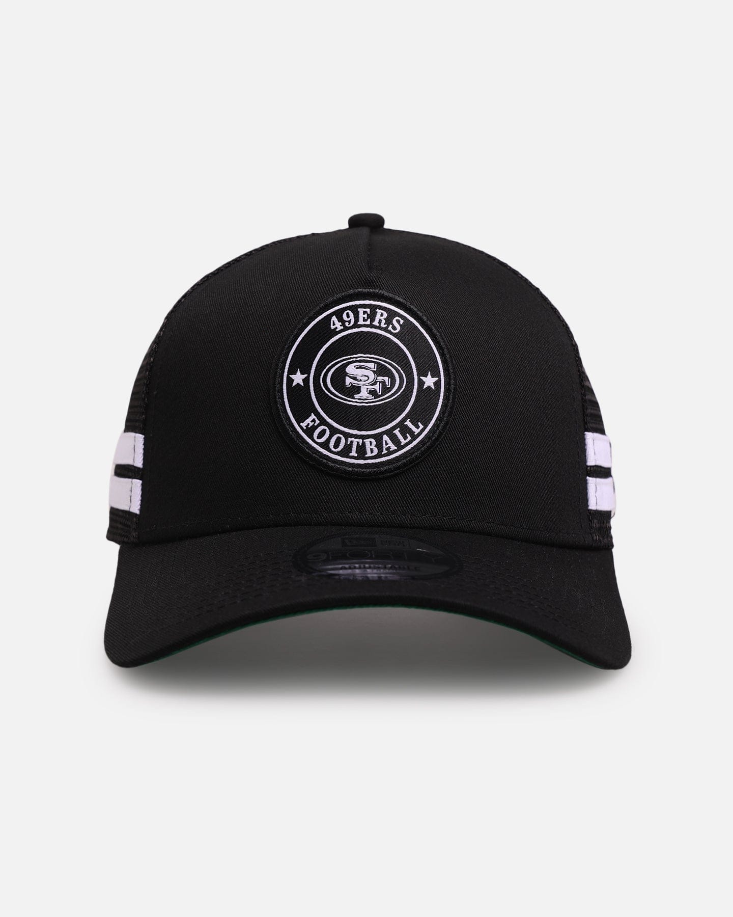 New Era San Francisco 49ers Stripe 9FORTY A - Frame Trucker Snapback Black/White