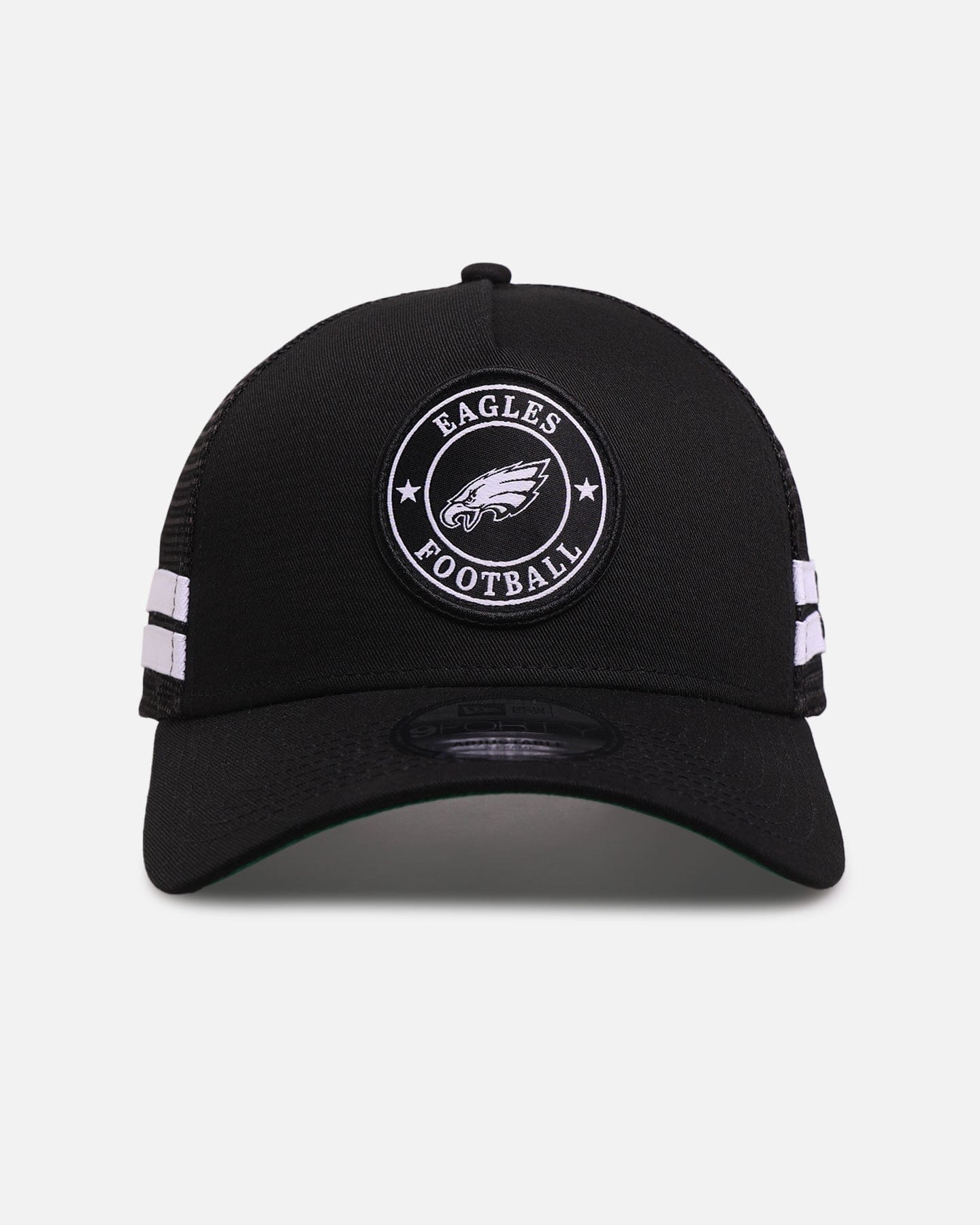 New Era Philadelphia Eagles Stripe 9FORTY A - Frame Trucker Snapback Black/White