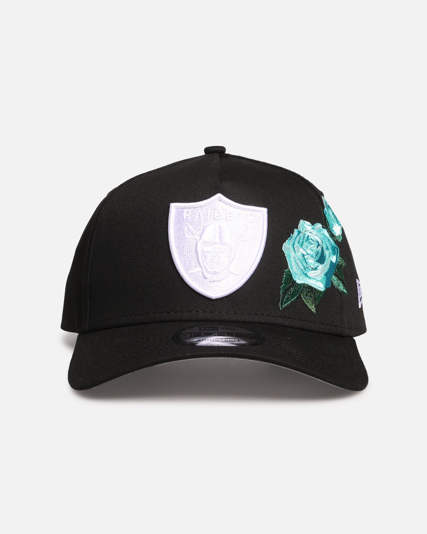 New Era Las Vegas Raiders Aqua Rose Embroidery 9FORTY A - Frame Snapback Black/Aqua