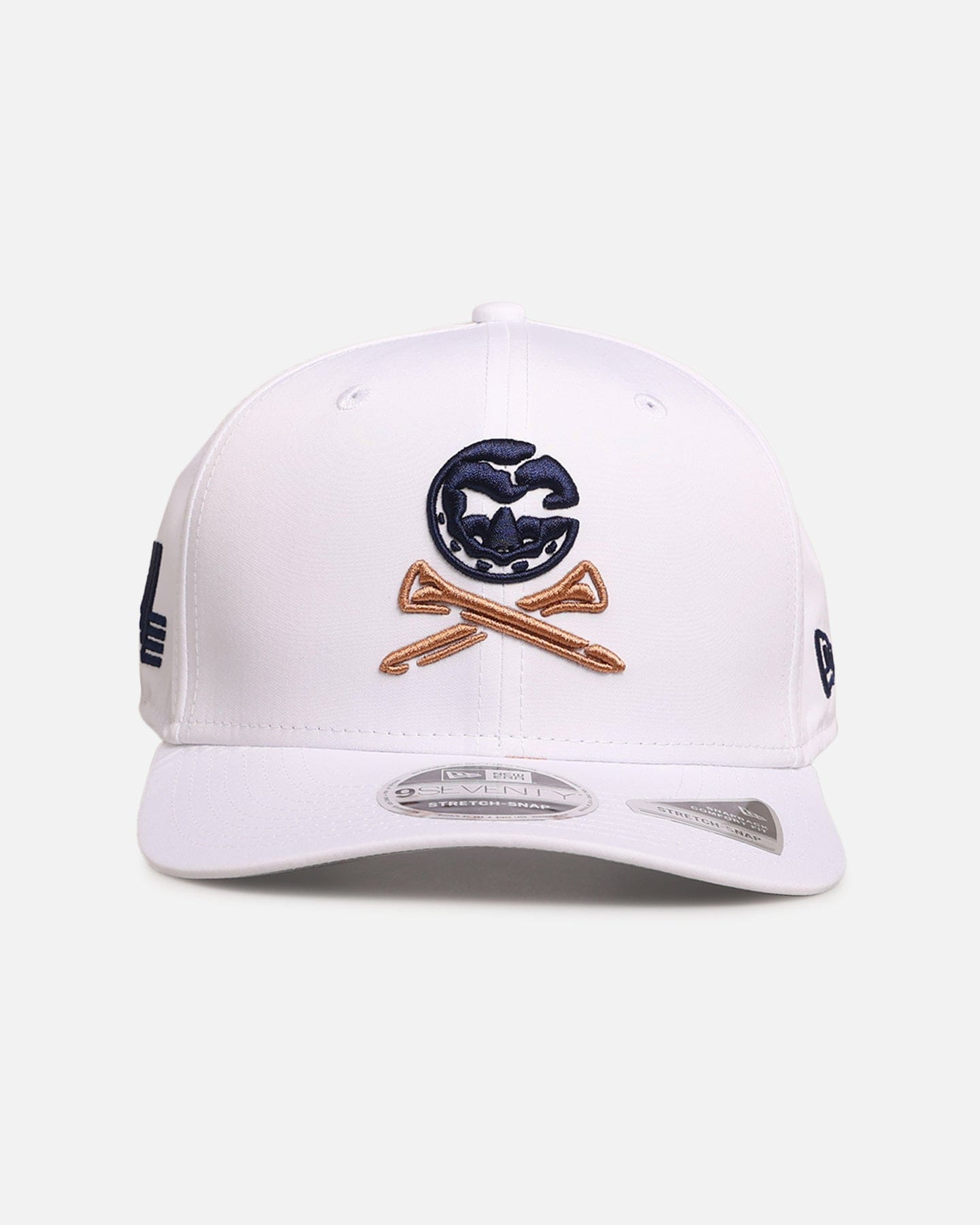 New Era Crushers Gold Club Liv Golf 9SEVENTY Stretch Snapback White