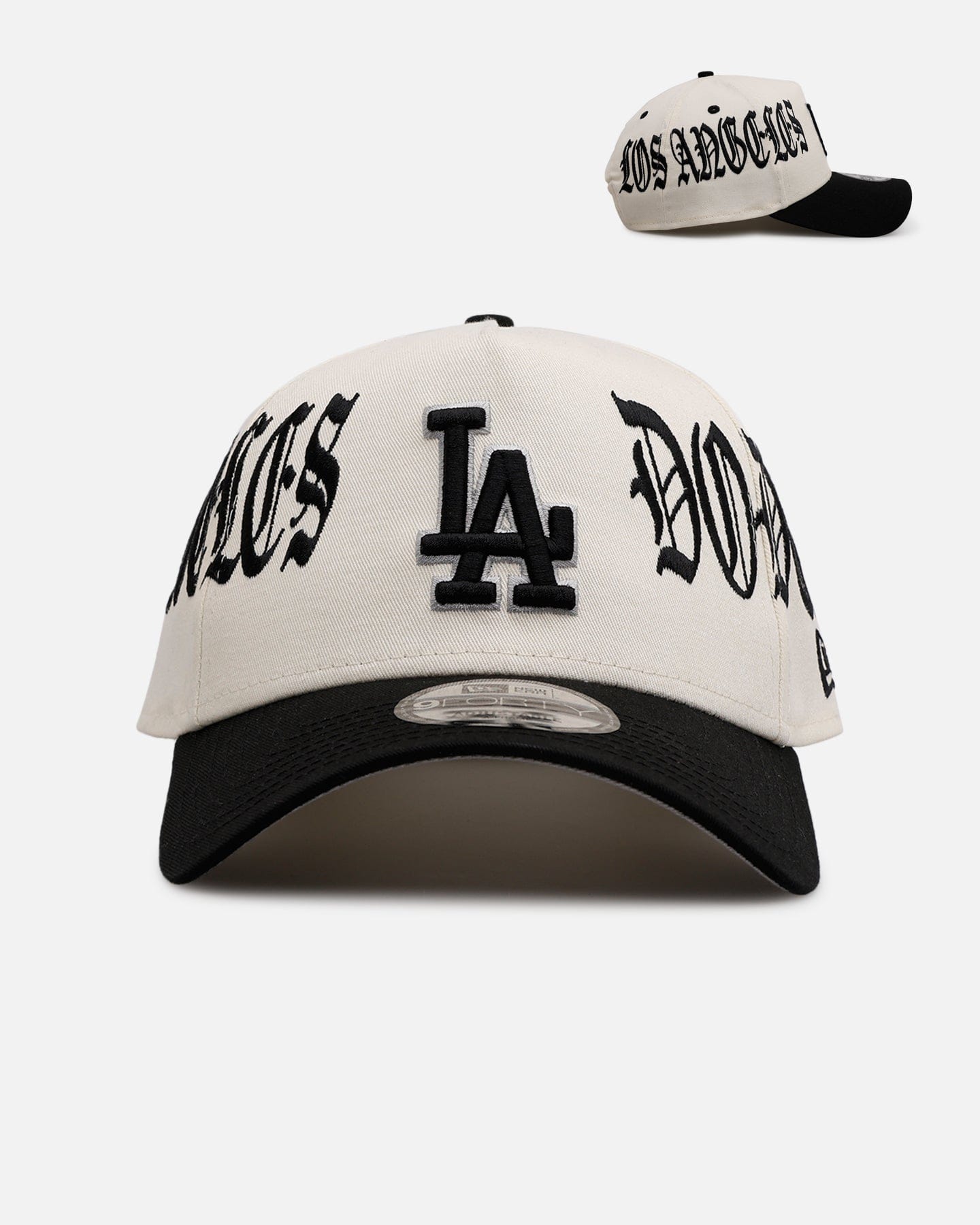 New Era Los Angeles Dodgers Gothic Script Two Tone 9FORTY A - Frame Snapback Chrome/Black