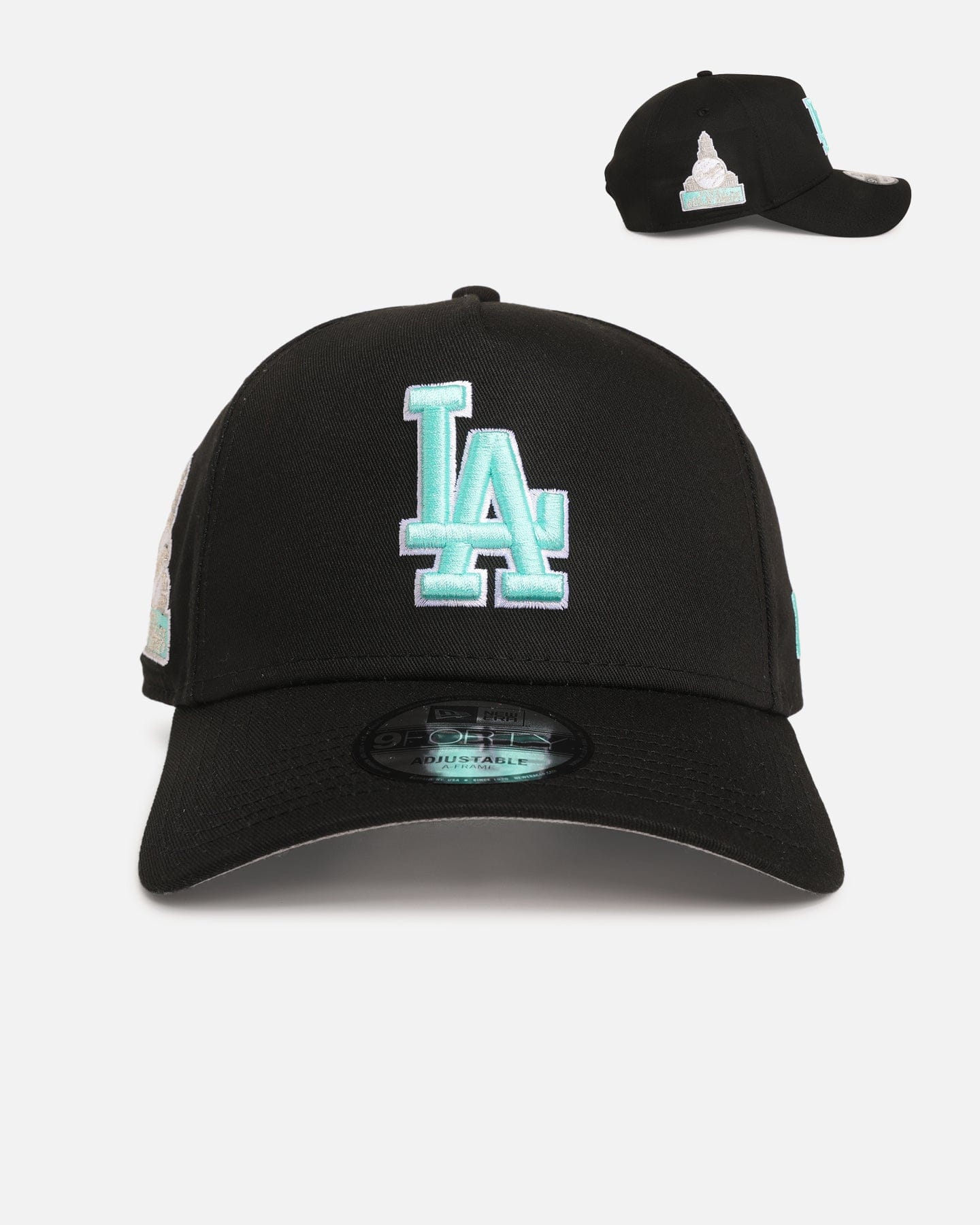 New Era Los Angeles Dodgers Black Aqua 9FORTY A - Frame Snapback Black/Aqua
