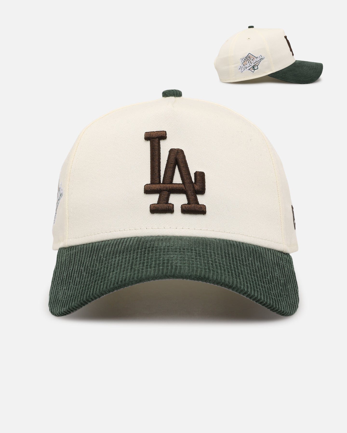 New Era Los Angeles Dodgers Chrome White Green Corduroy Visor 9FORTY A - Frame Snapback Chrome