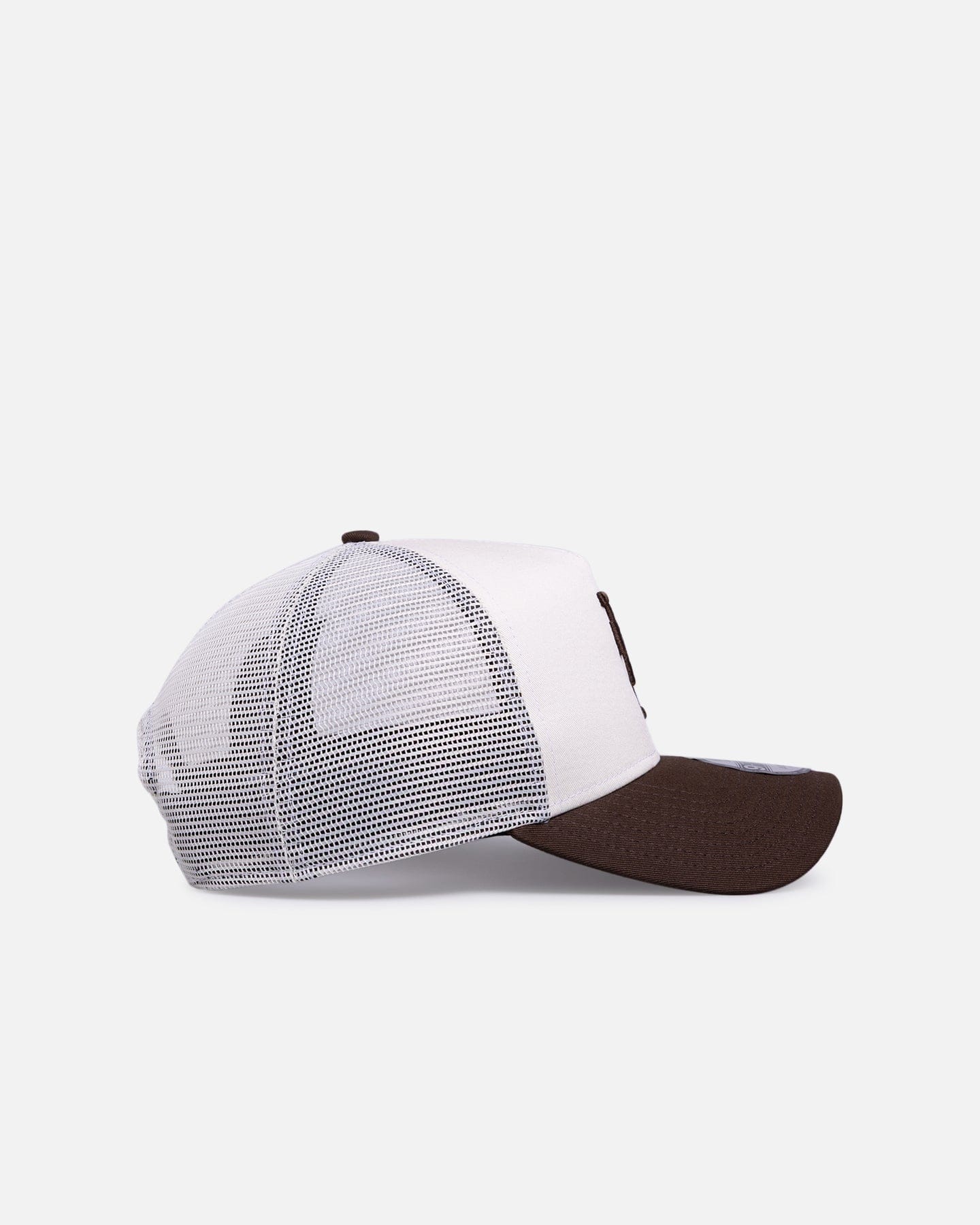 New Era Los Angeles Dodgers Upside Down Logo 9FORTY A - Frame Trucker Snapback White/Brown
