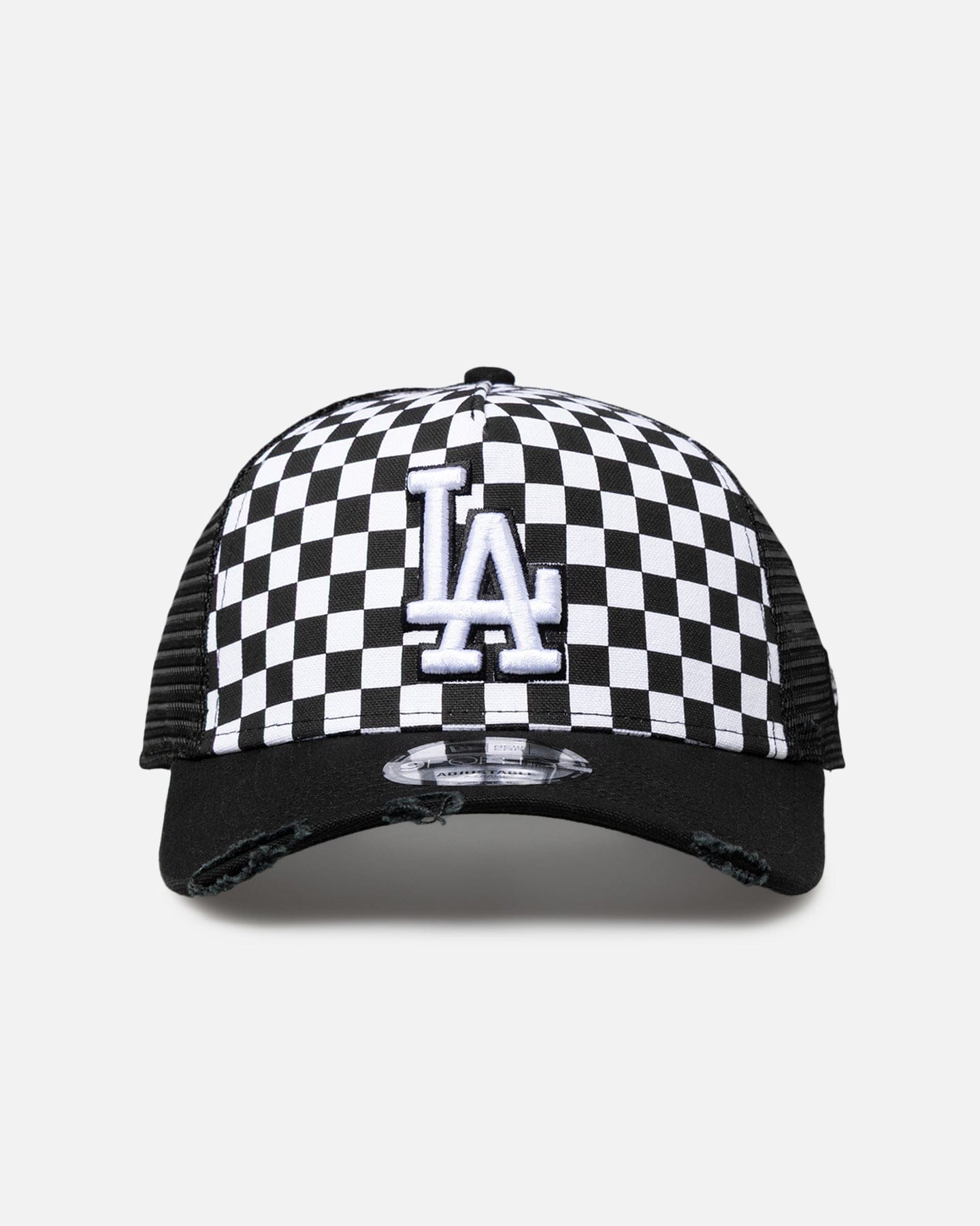New Era Los Angeles Dodgers Checker Trucker 9FORTY A - Frame Trucker Snapback White