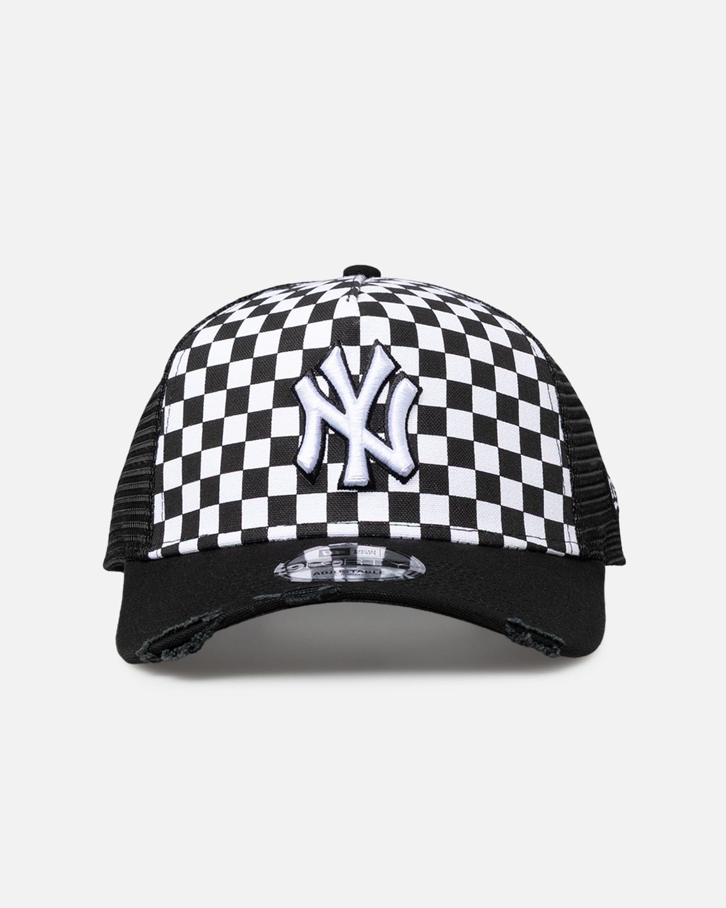 New Era New York Yankees Checker Trucker 9FORTY A - Frame Trucker Snapback White