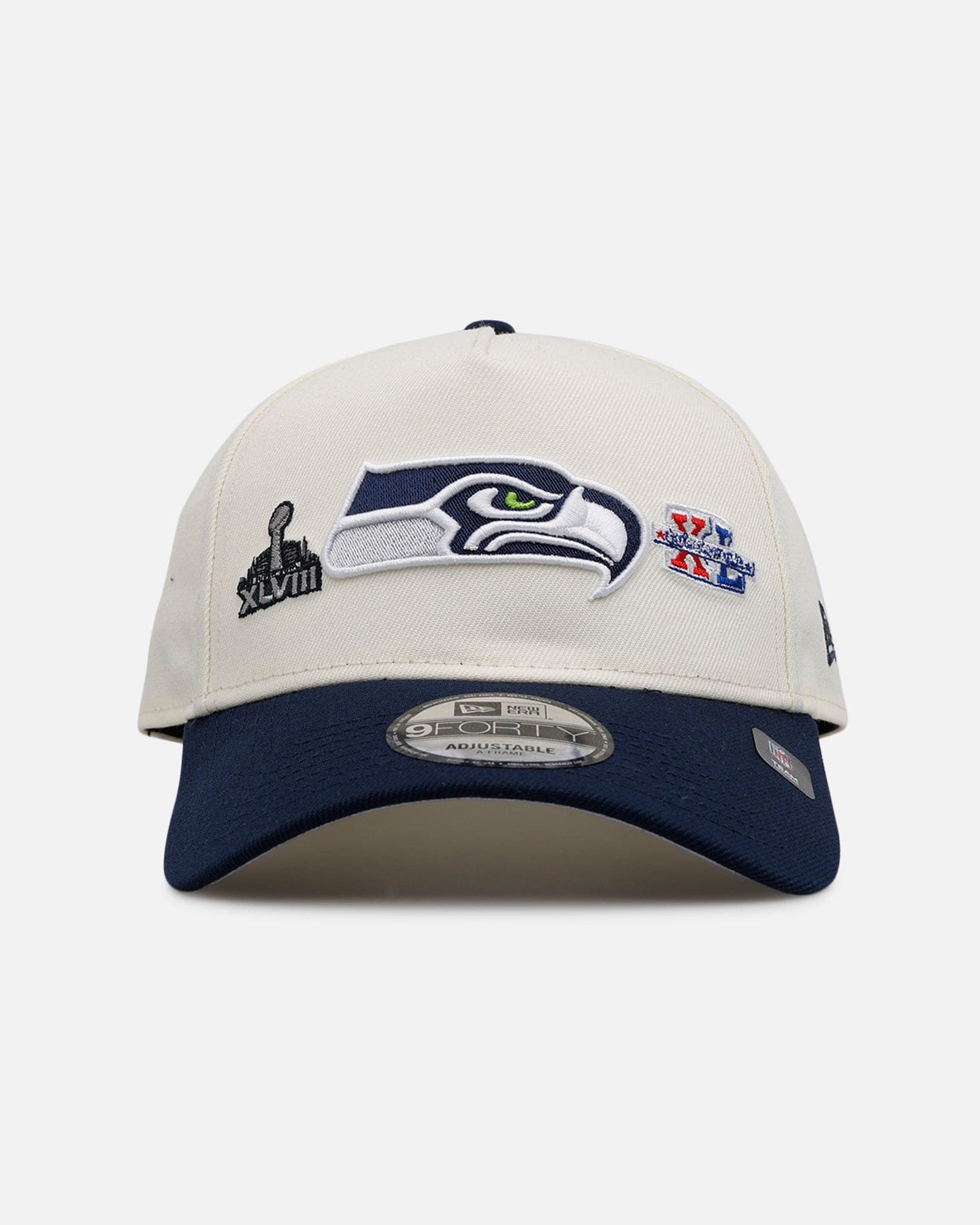 New Era Seattle Seahawks Super Bowl Logos 9FORTY A - Frame Snapback Chrome