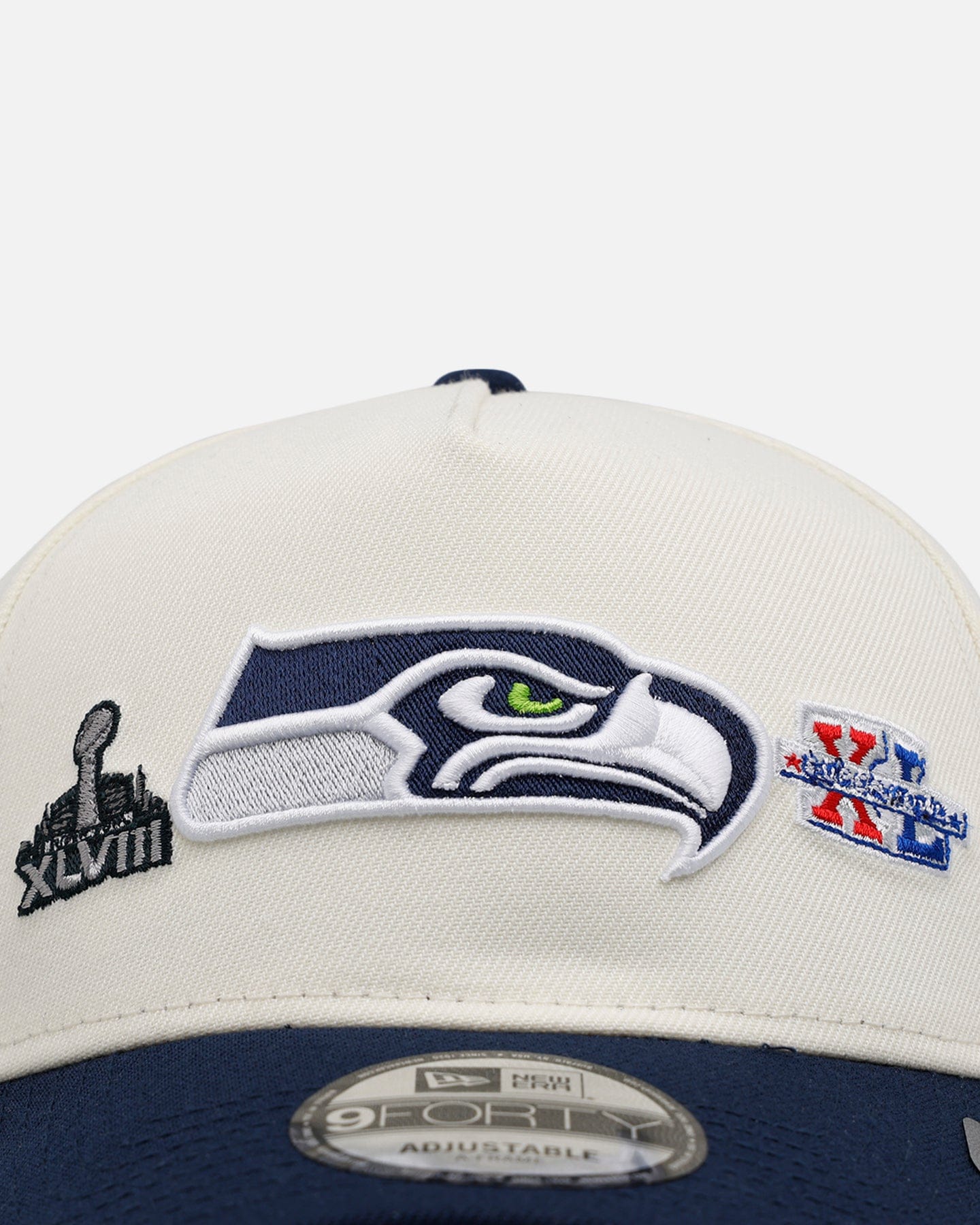 New Era Seattle Seahawks Super Bowl Logos 9FORTY A - Frame Snapback Chrome