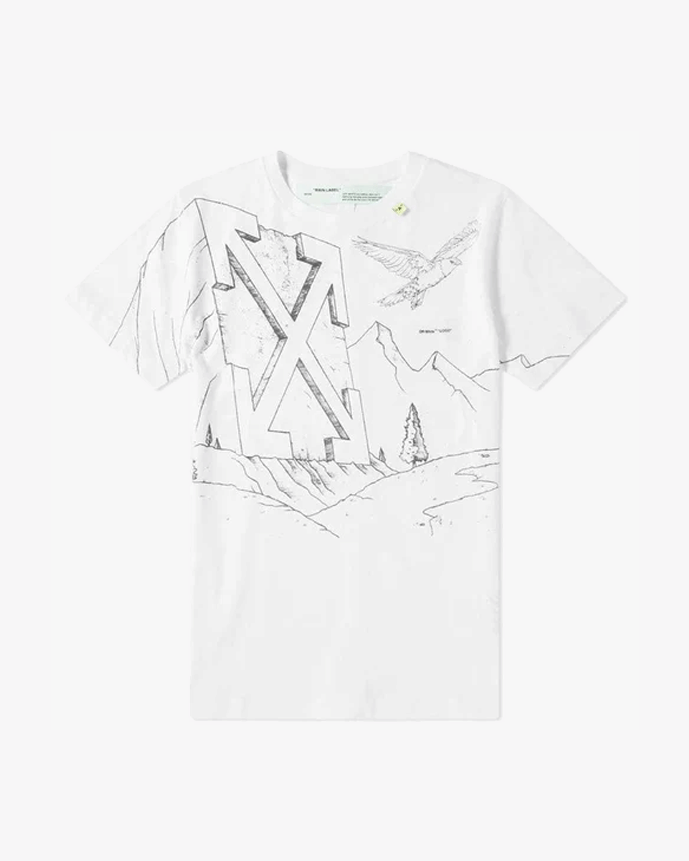 OFF WHITE DIAGONAL EAGLE SKETCH PRINT T-Shirt -
