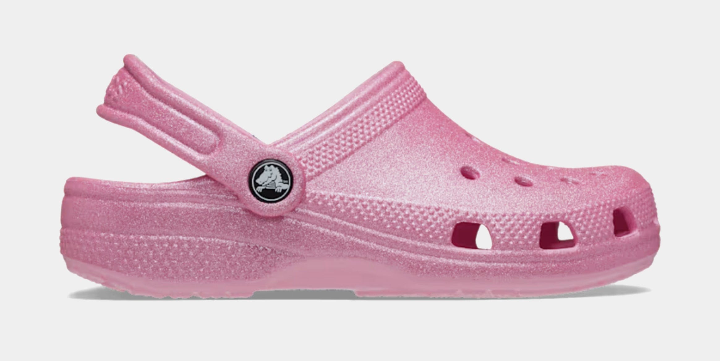 CROCS Classic Glitter Clog Infant Toddler Sandals (Dark Pink)