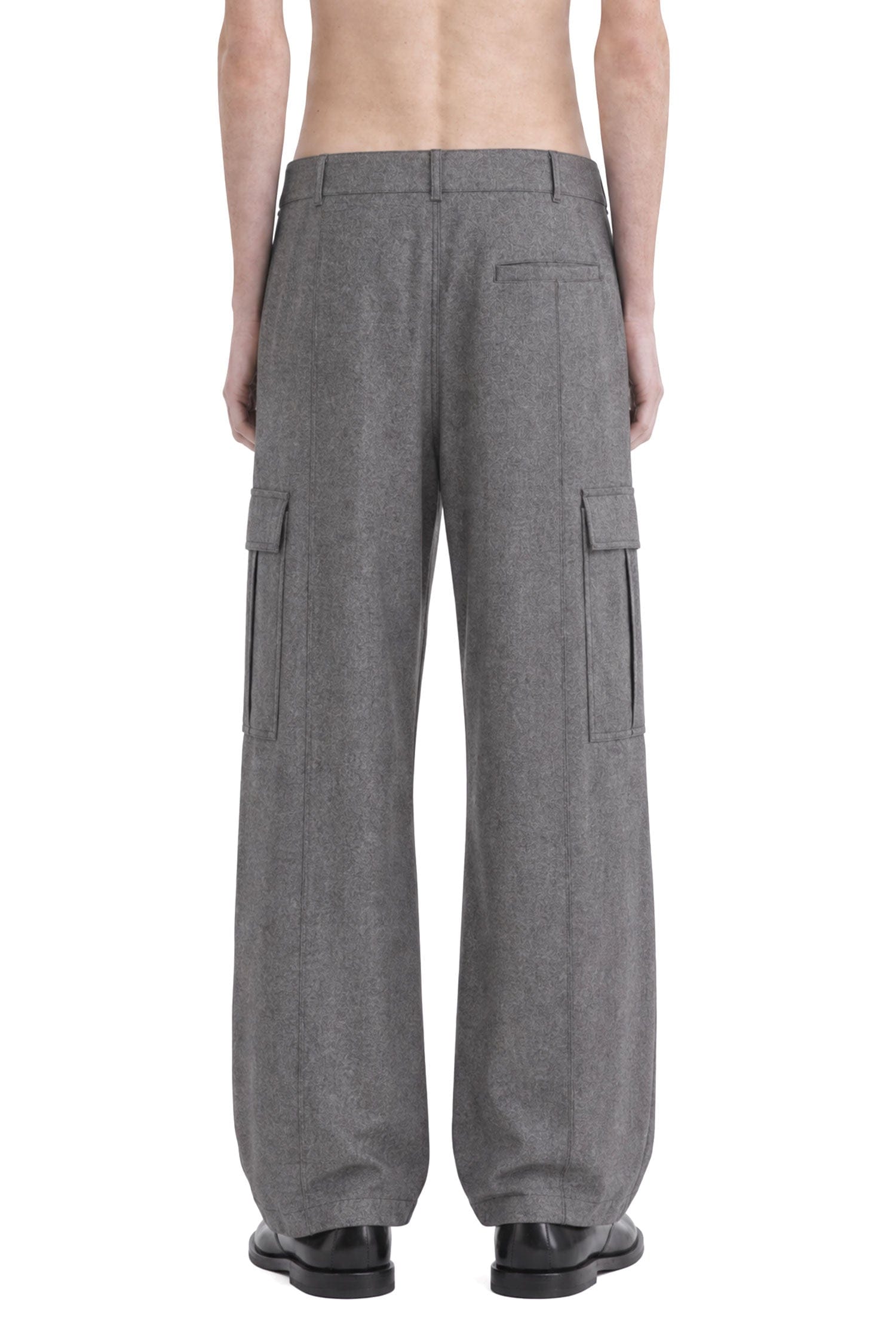 Giorgio Armani Wool Cashmere Denim - Effect Cargo Pants