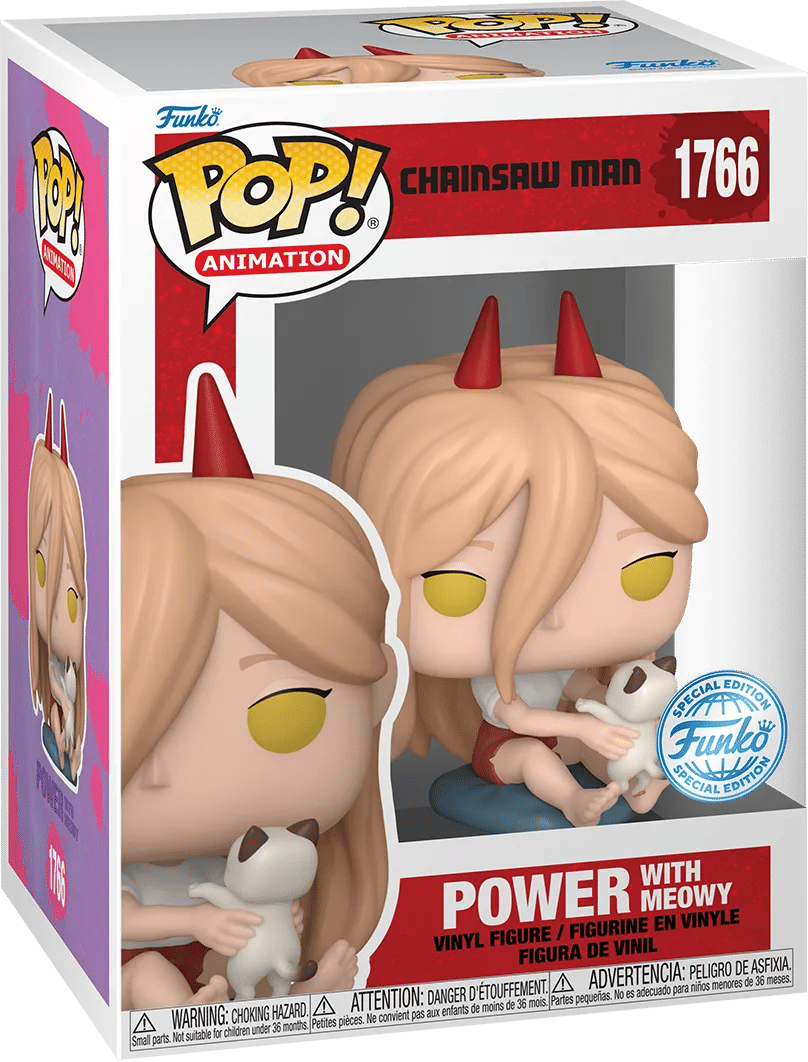 Funko Chainsaw Man - Power with Meowy (with chase) US Exclusive Pop! Vinyl [RS]