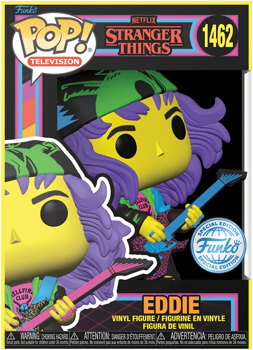Funko Stranger Things - Hunter Eddie with Guitar US Exclusive Blacklight Pop! Vinyl [RS]