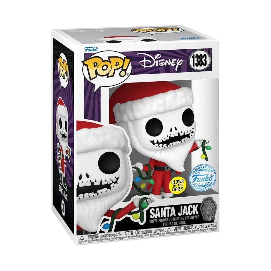 Funko The Nightmare Before Christmas 30th Anniversary - Santa Jack US Exclusive Glow Pop! Vinyl [RS]