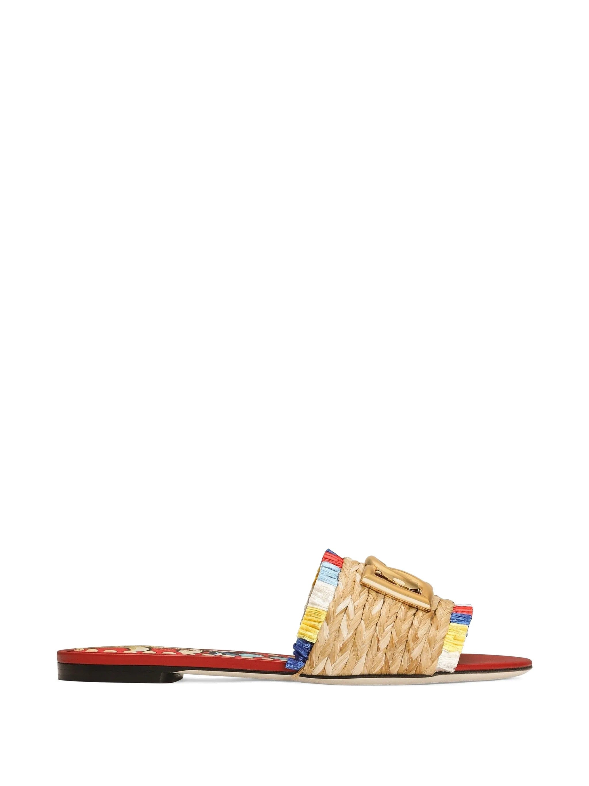 Dolce & Gabbana raffia flat slides