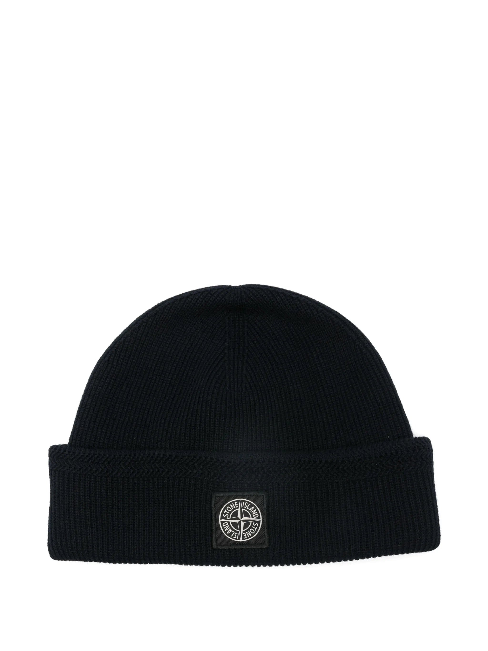 Stone Island logo - patch cotton beanie hat