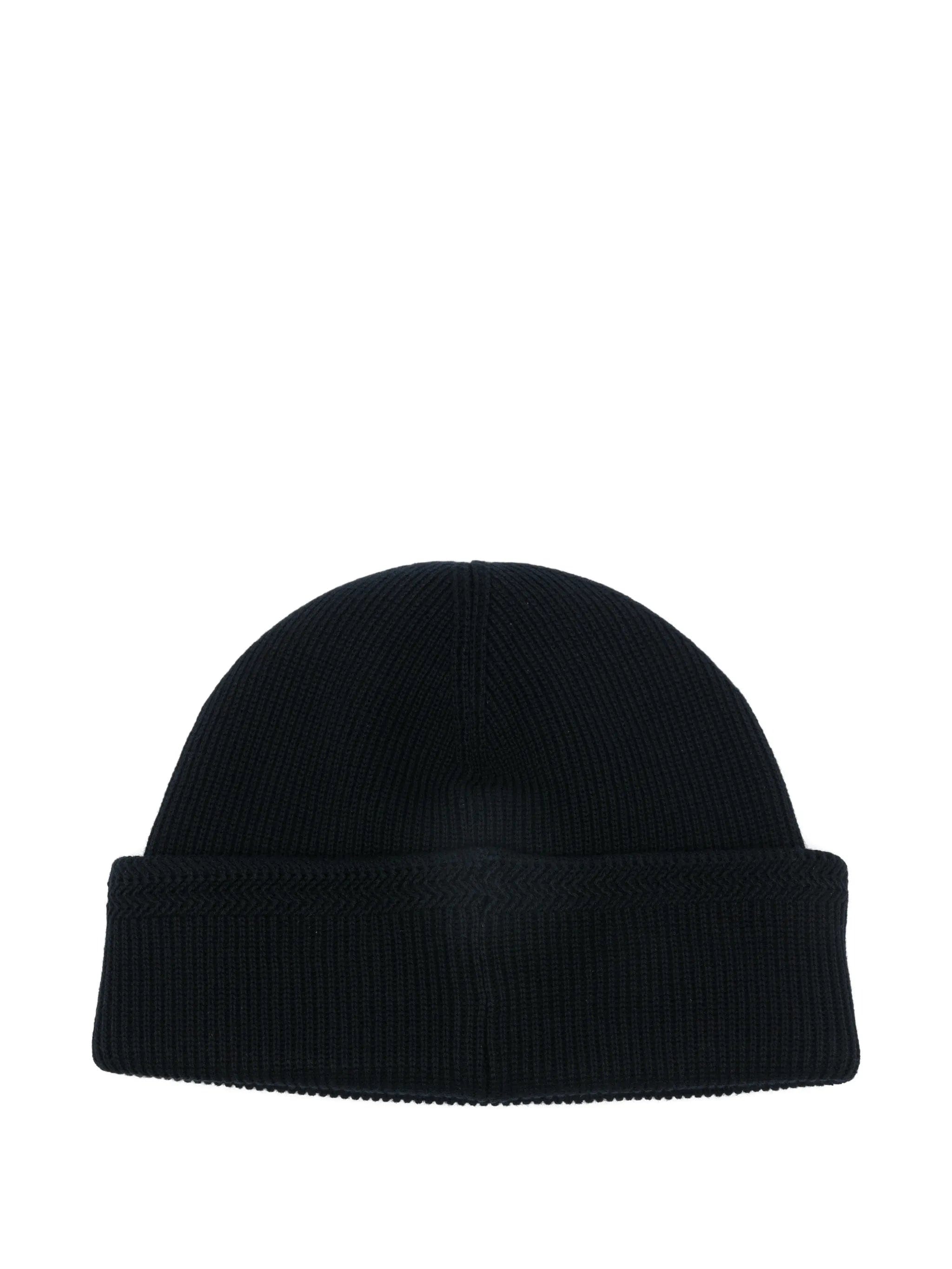Stone Island logo - patch cotton beanie hat