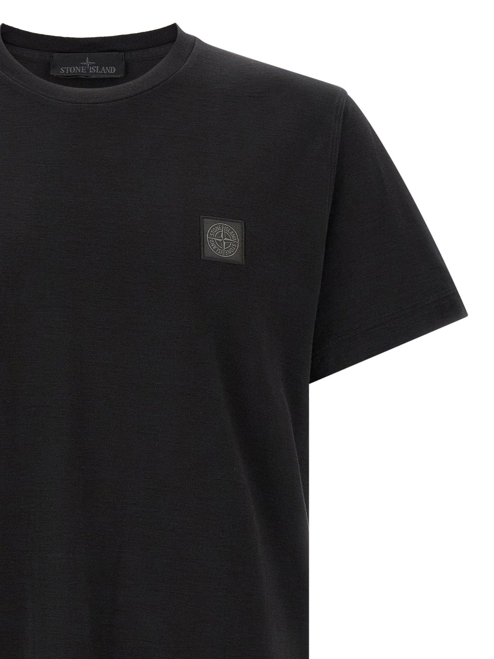 Stone Island Ghost Badge Logo T - shirt — Black