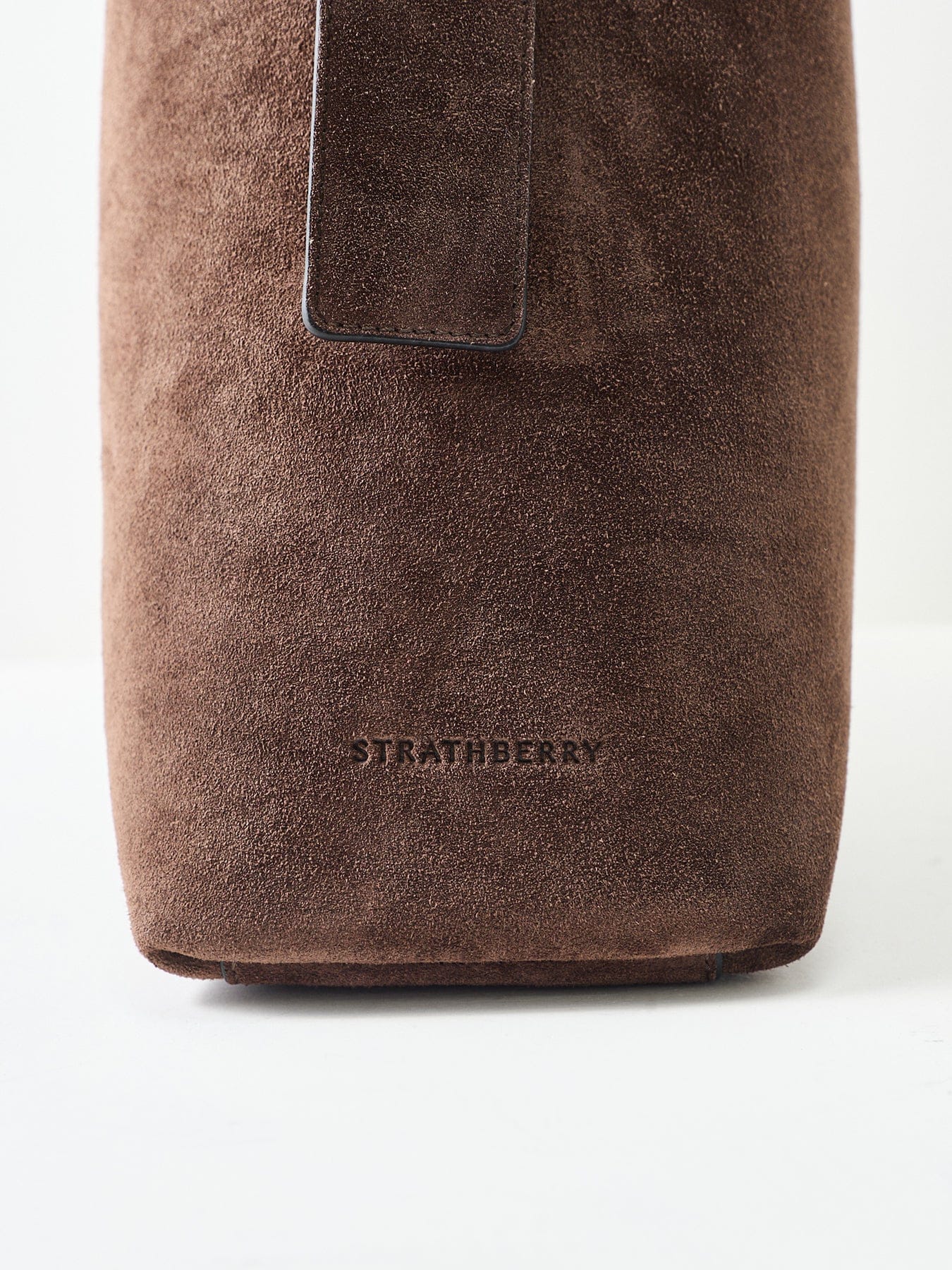 Strathberry Kite Hobo Suede Tote Bag Brown