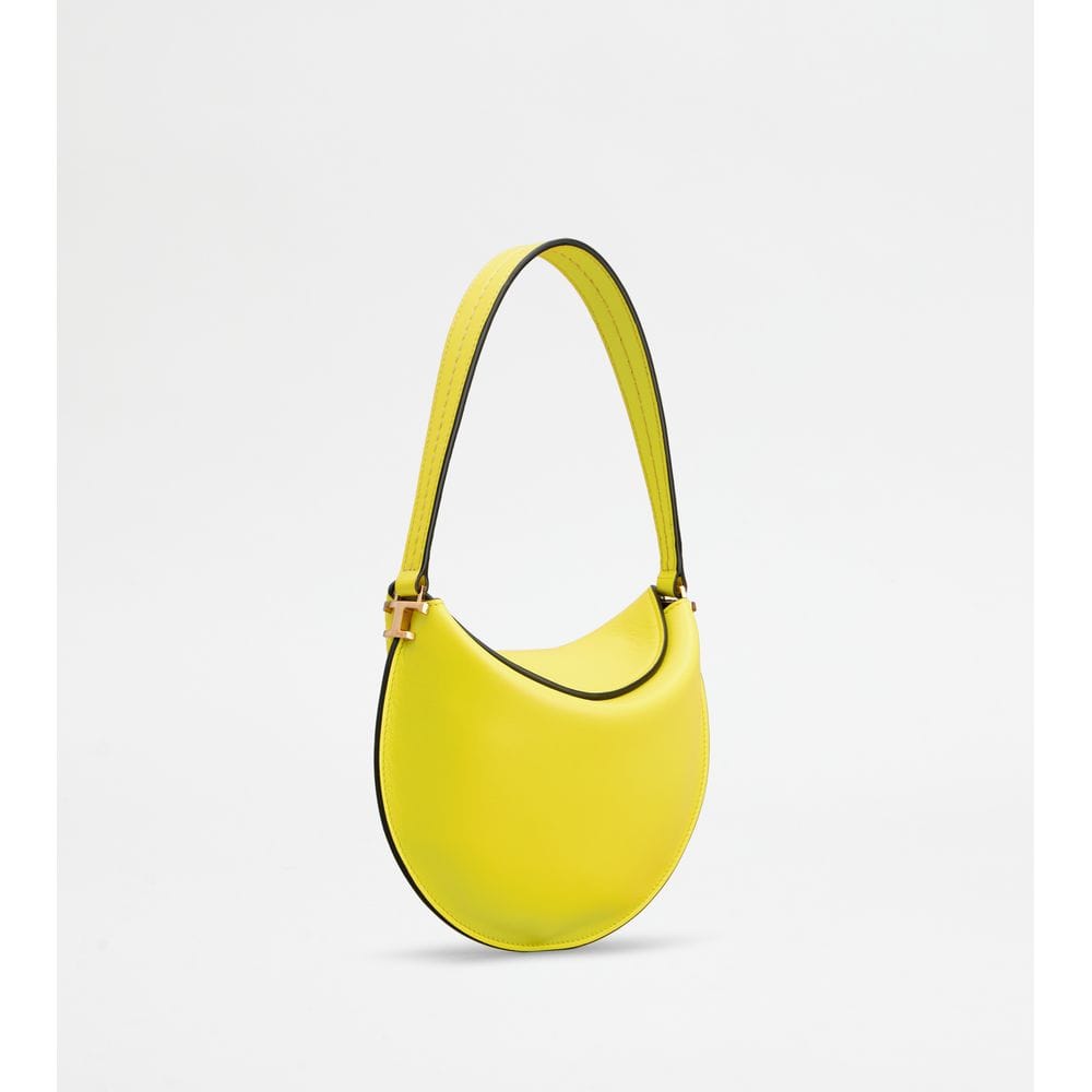 Tod's Tods T Case Hobo Bag In Leather Micro Yellow
