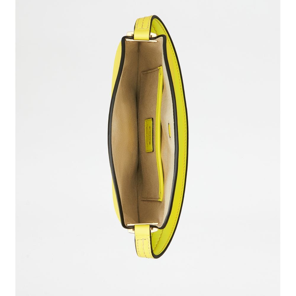 Tod's Tods T Case Hobo Bag In Leather Micro Yellow
