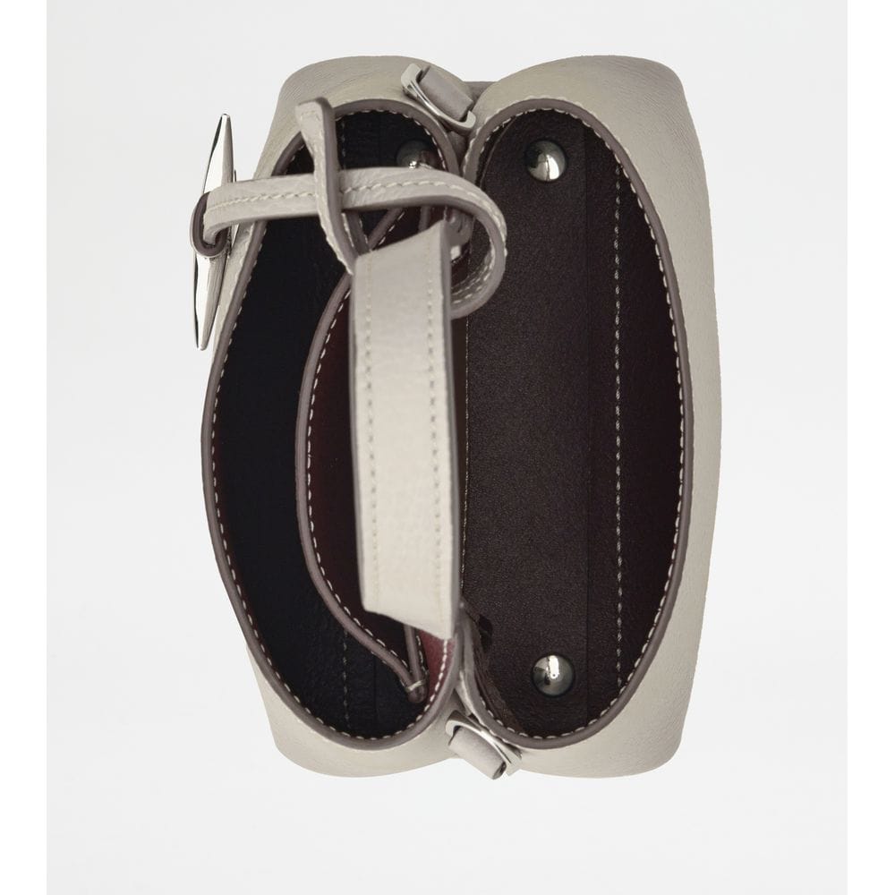 Tod's Tods Micro Bag In Leather White Burgundy