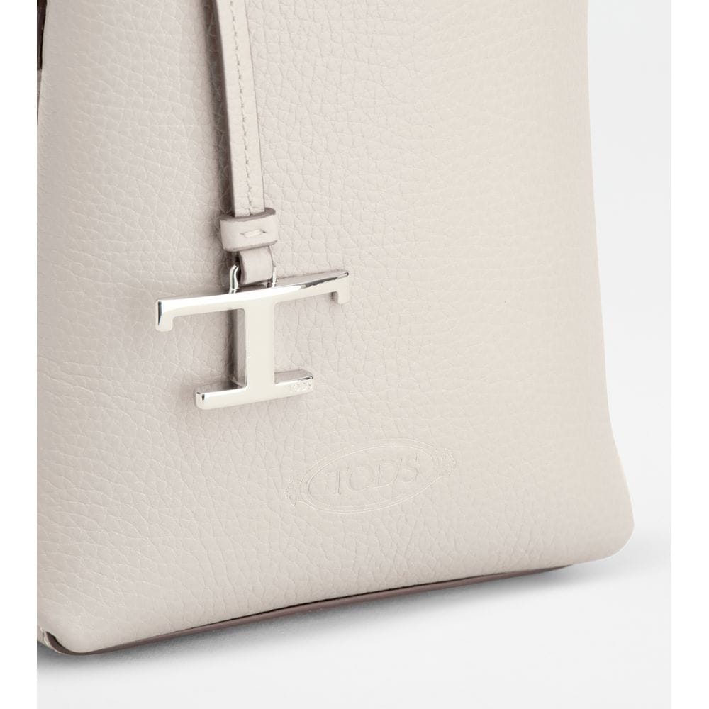 Tod's Tods Micro Bag In Leather White Burgundy