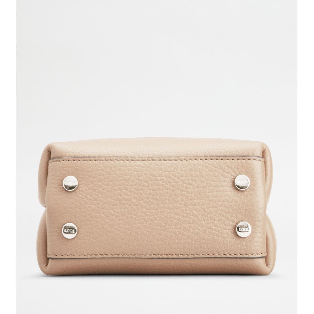 Tod's Tods Micro Bag In Leather Natural Burgundy