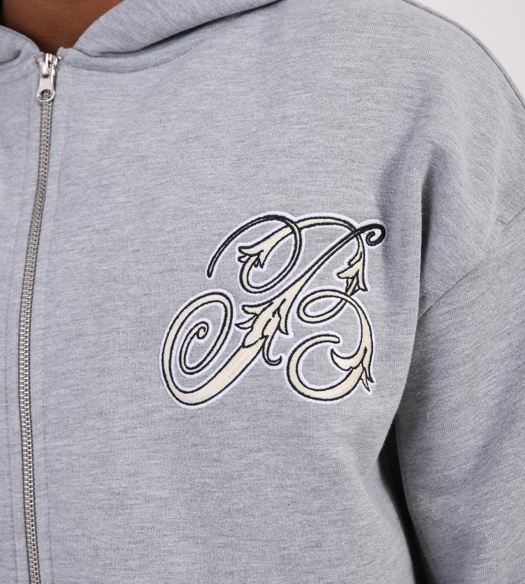 Ash Baskèts Botanical Zip Hoodie Ash Grey