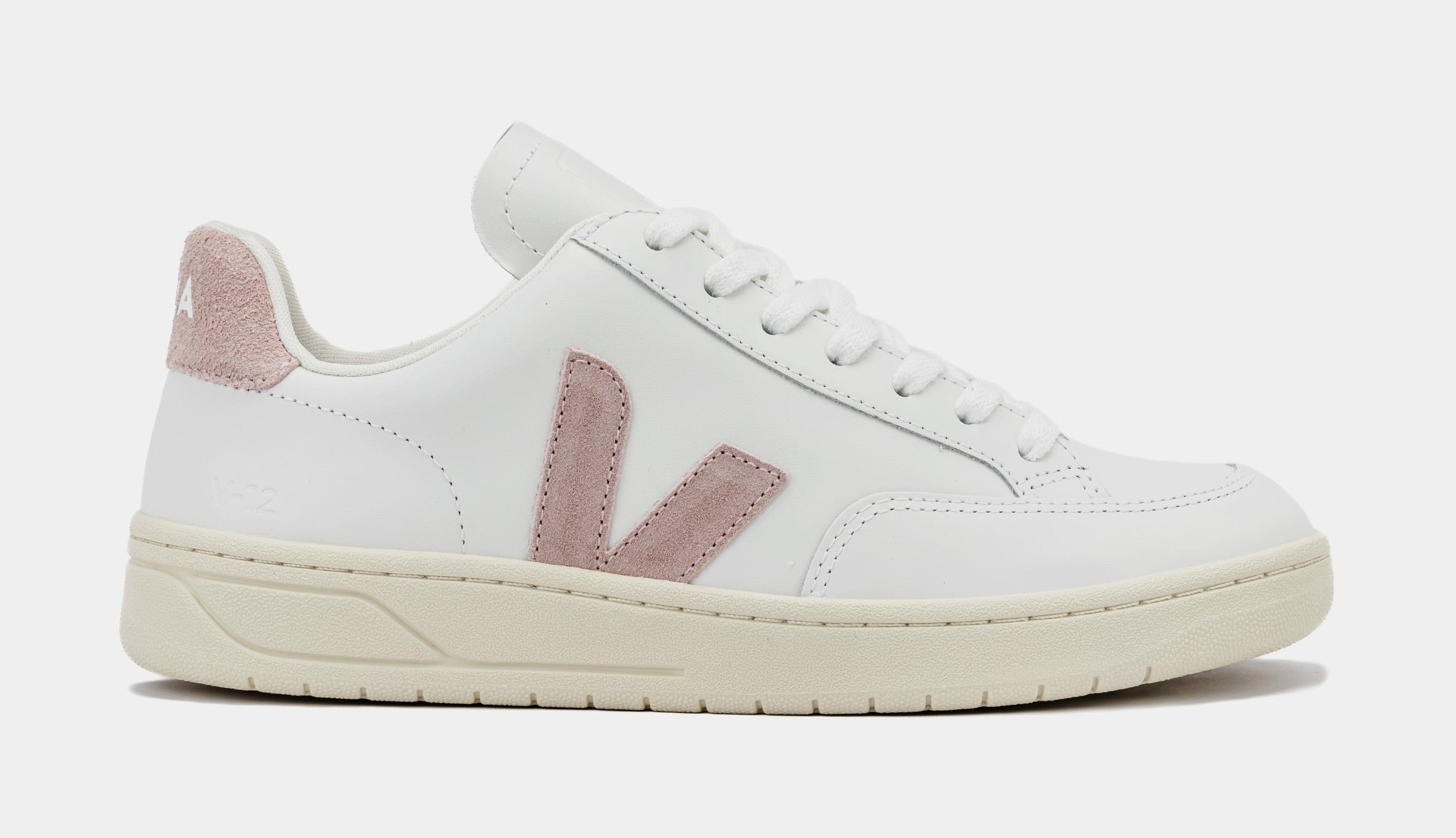 VEJA V - 12 Leather Womens Lifestyle Shoes (White/Pink)