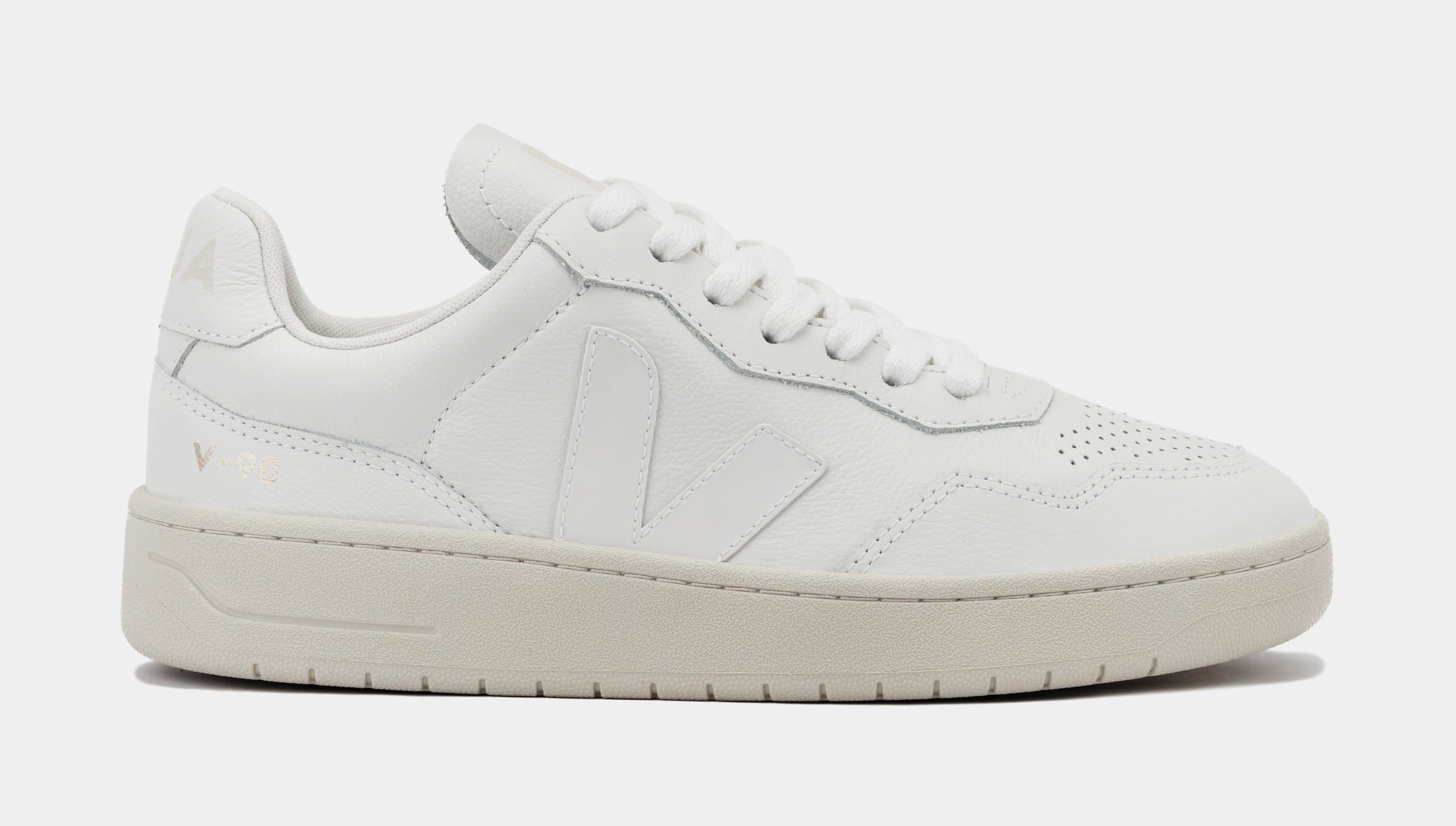 VEJA V - 90 Leather Womens Lifestyle Shoes (White/White)