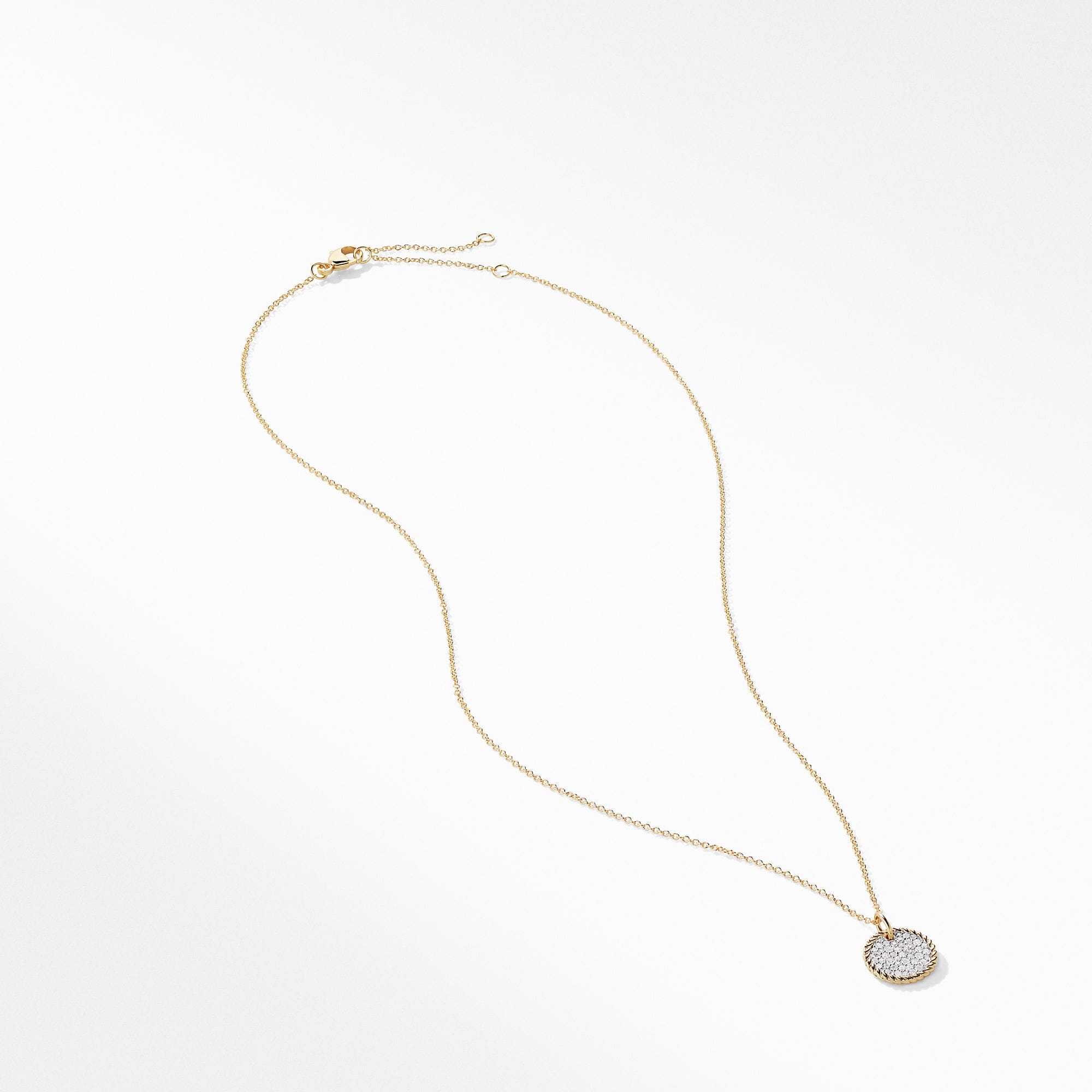 David Yurman Cable Collectibles Pave Charm Necklace with Diamonds in 18k Gold - N12214D88ADI