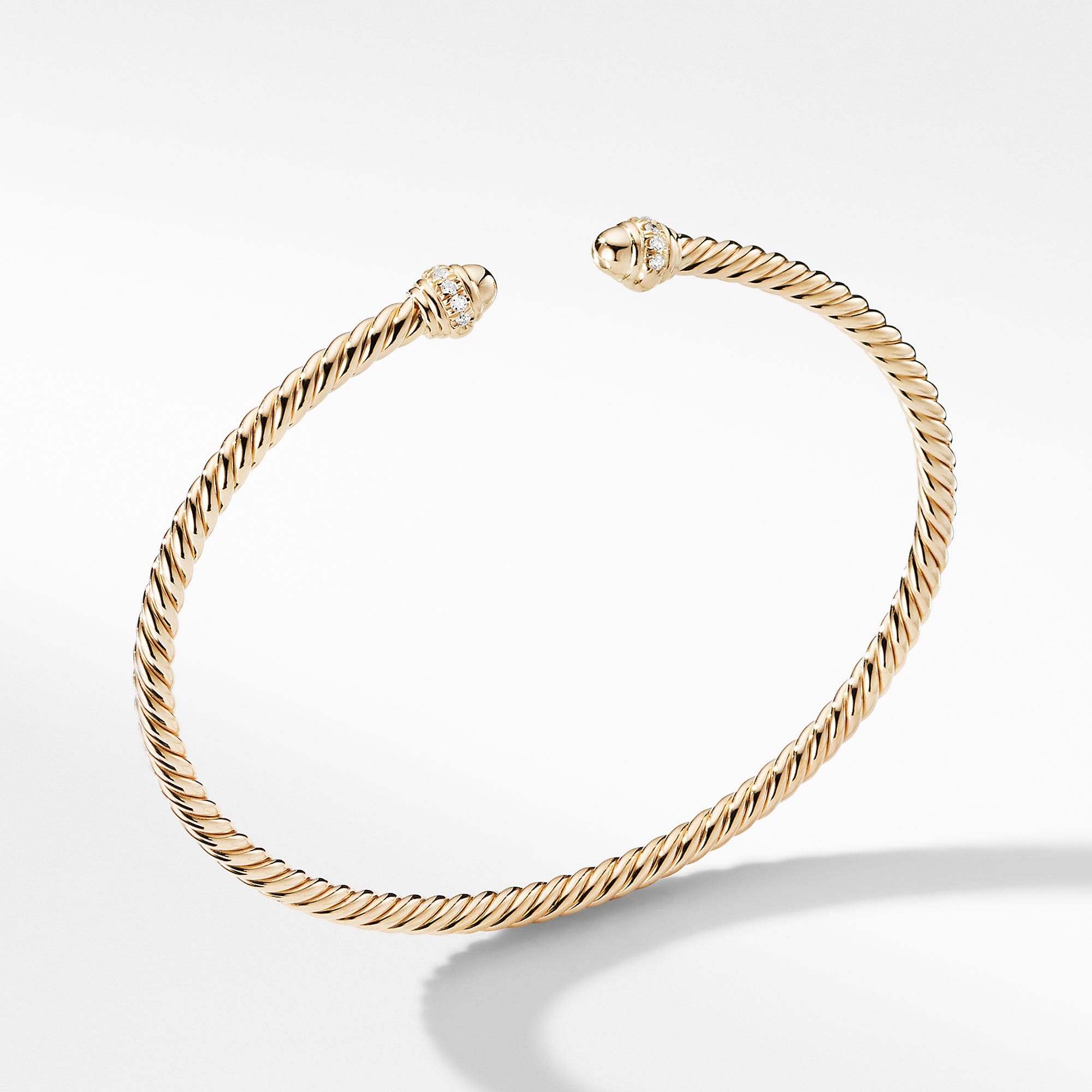 David Yurman Cablespira Bracelet in 18K Yellow Gold with Diamonds, 3 mm - B13769D88ADI
