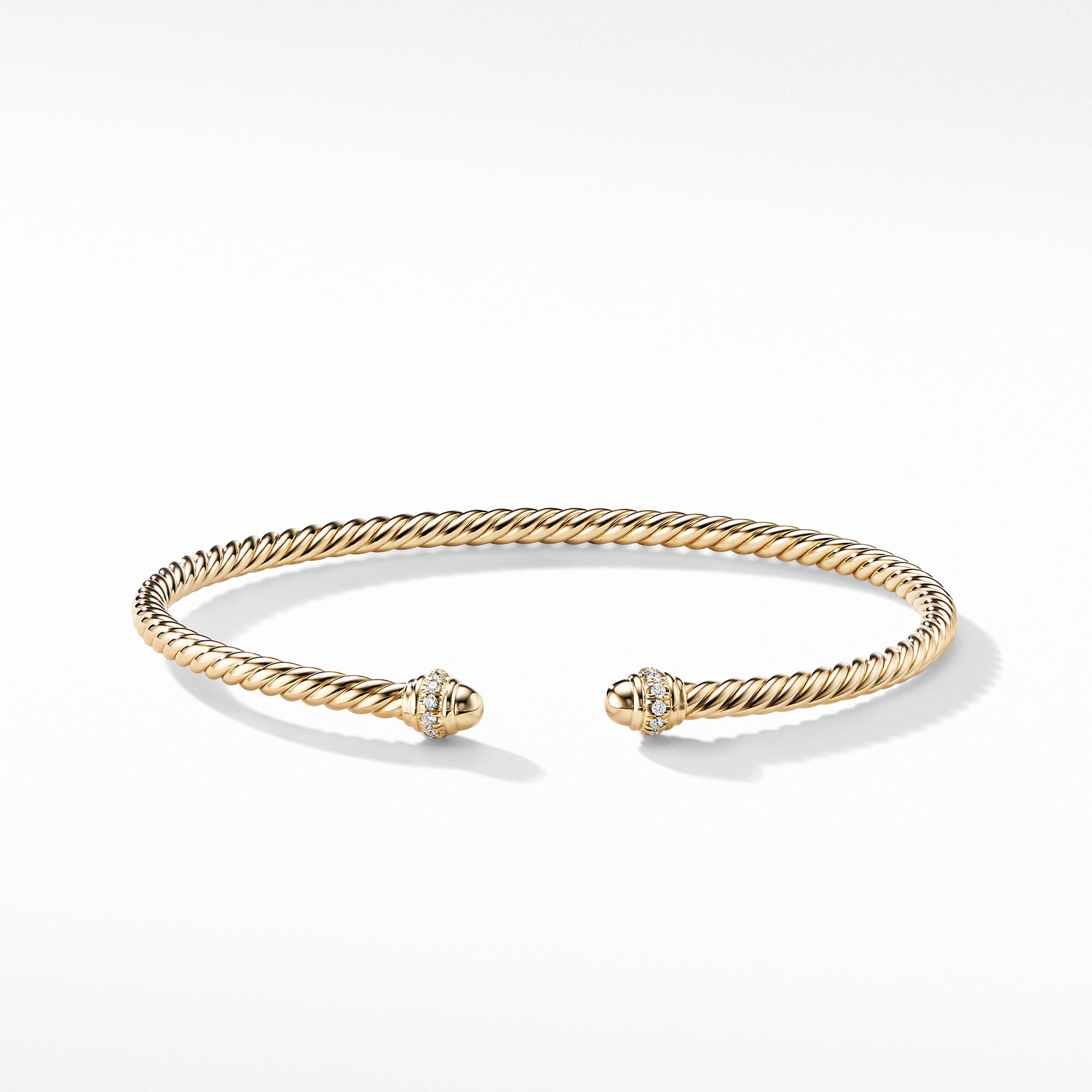 David Yurman Cablespira Bracelet in 18K Yellow Gold with Diamonds, 3 mm - B13769D88ADI