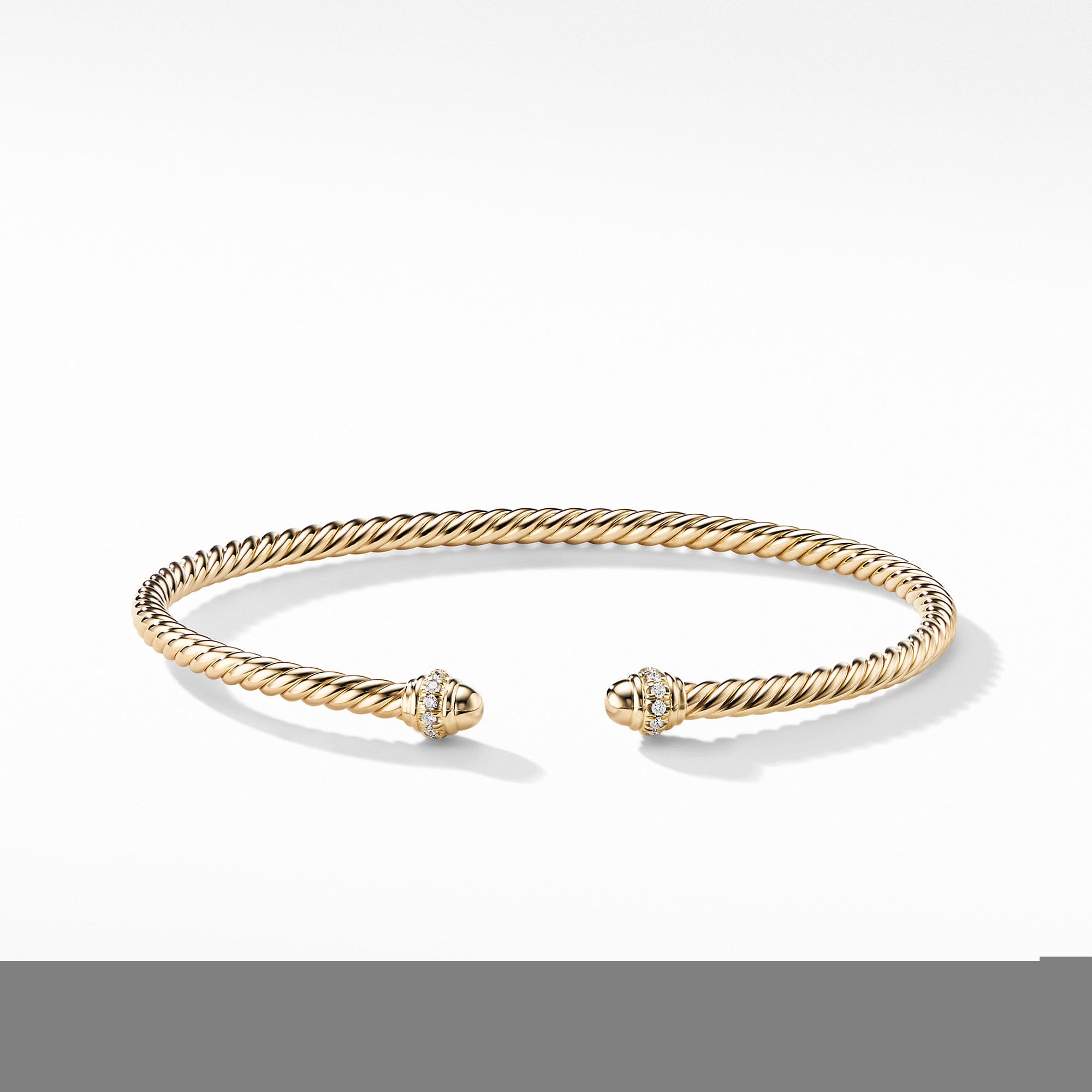 David Yurman Cablespira Bracelet in 18K Yellow Gold with Diamonds, 3 mm - B13769D88ADI