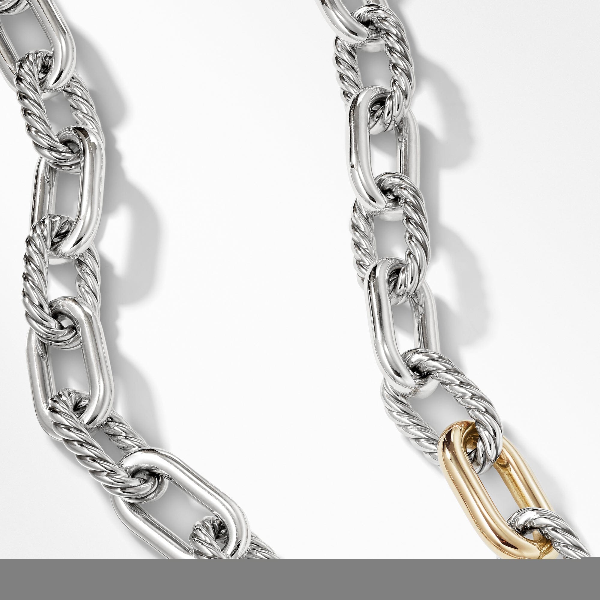 David Yurman DY Madison Chain Necklace in Sterling Silver with 18K Yellow Gold 18" - N13873 S818