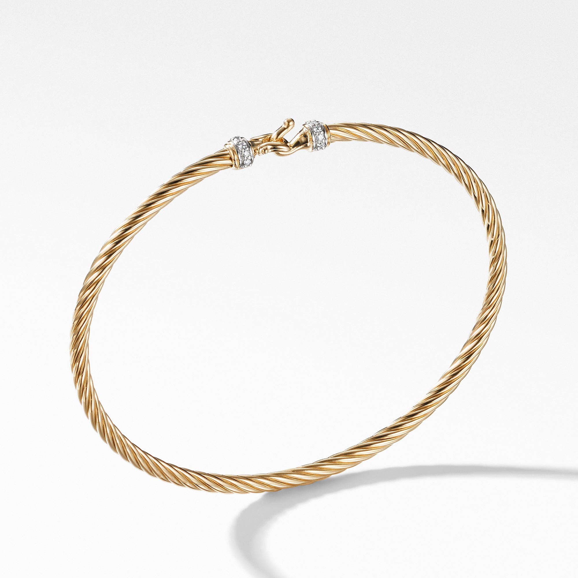 David Yurman Cable Buckle Bracelet with Diamonds in Gold - B09709D88ADI
