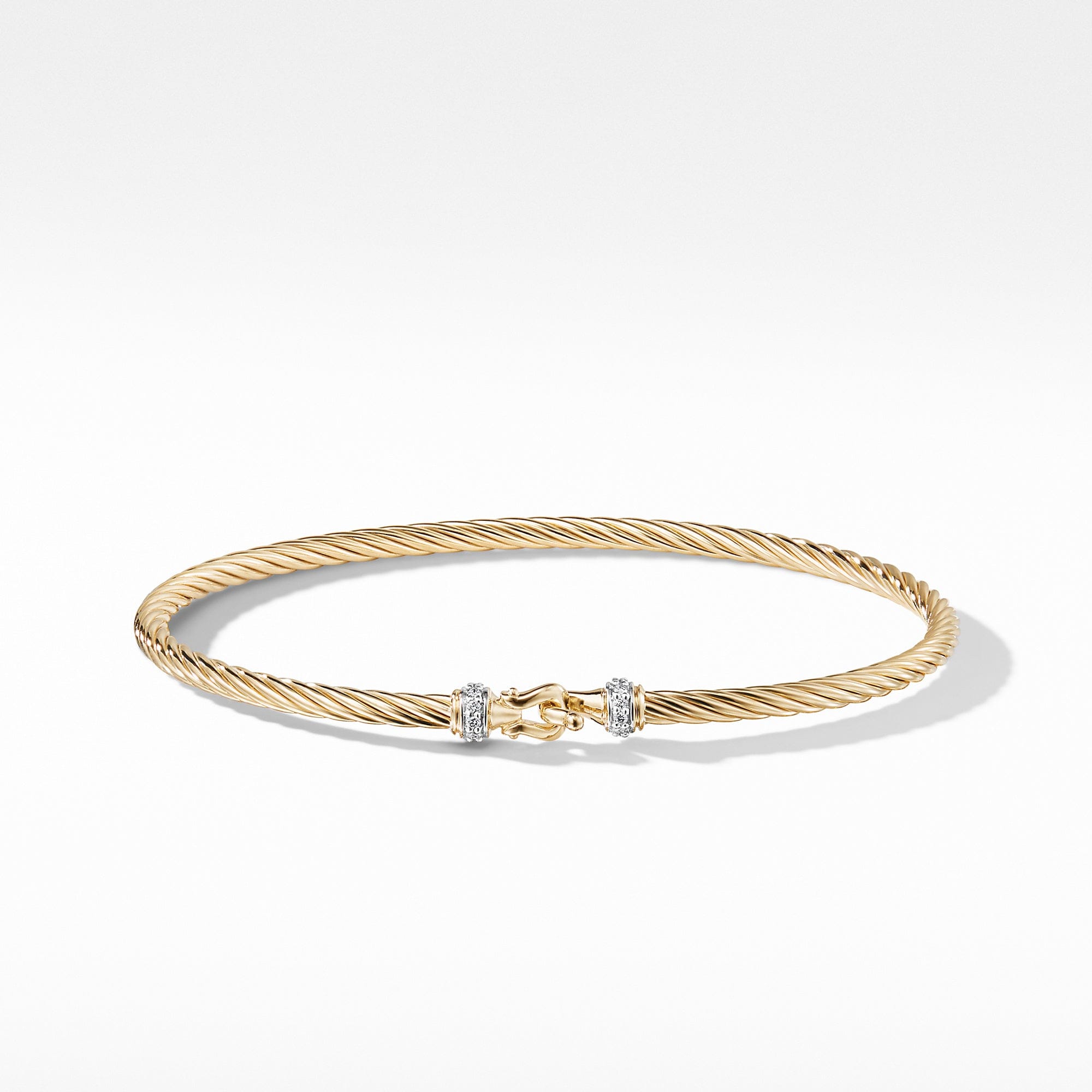 David Yurman Cable Buckle Bracelet with Diamonds in Gold - B09709D88ADI
