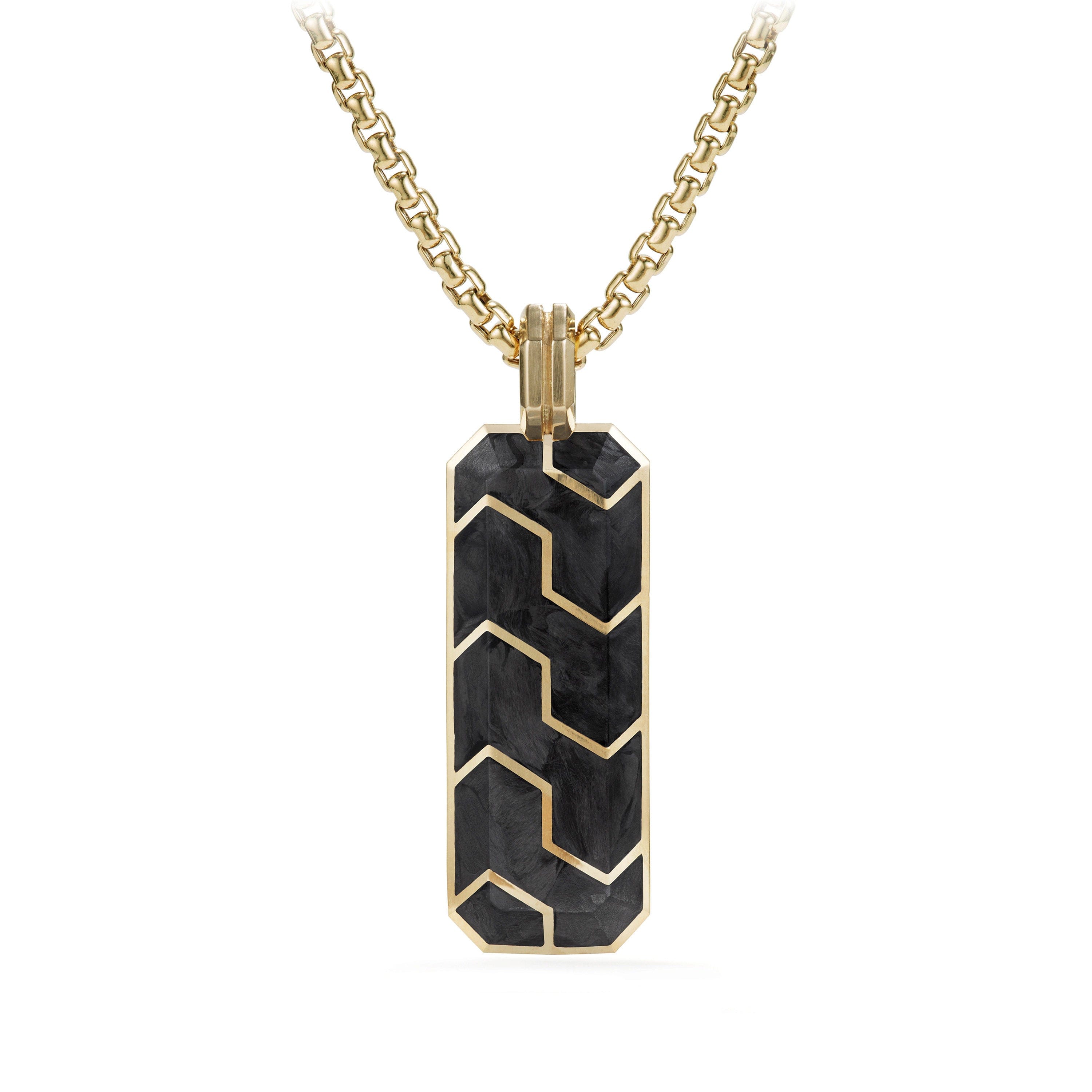 David Yurman Forged Carbon Ingot Tag with 18K Gold - D25038M88BFG