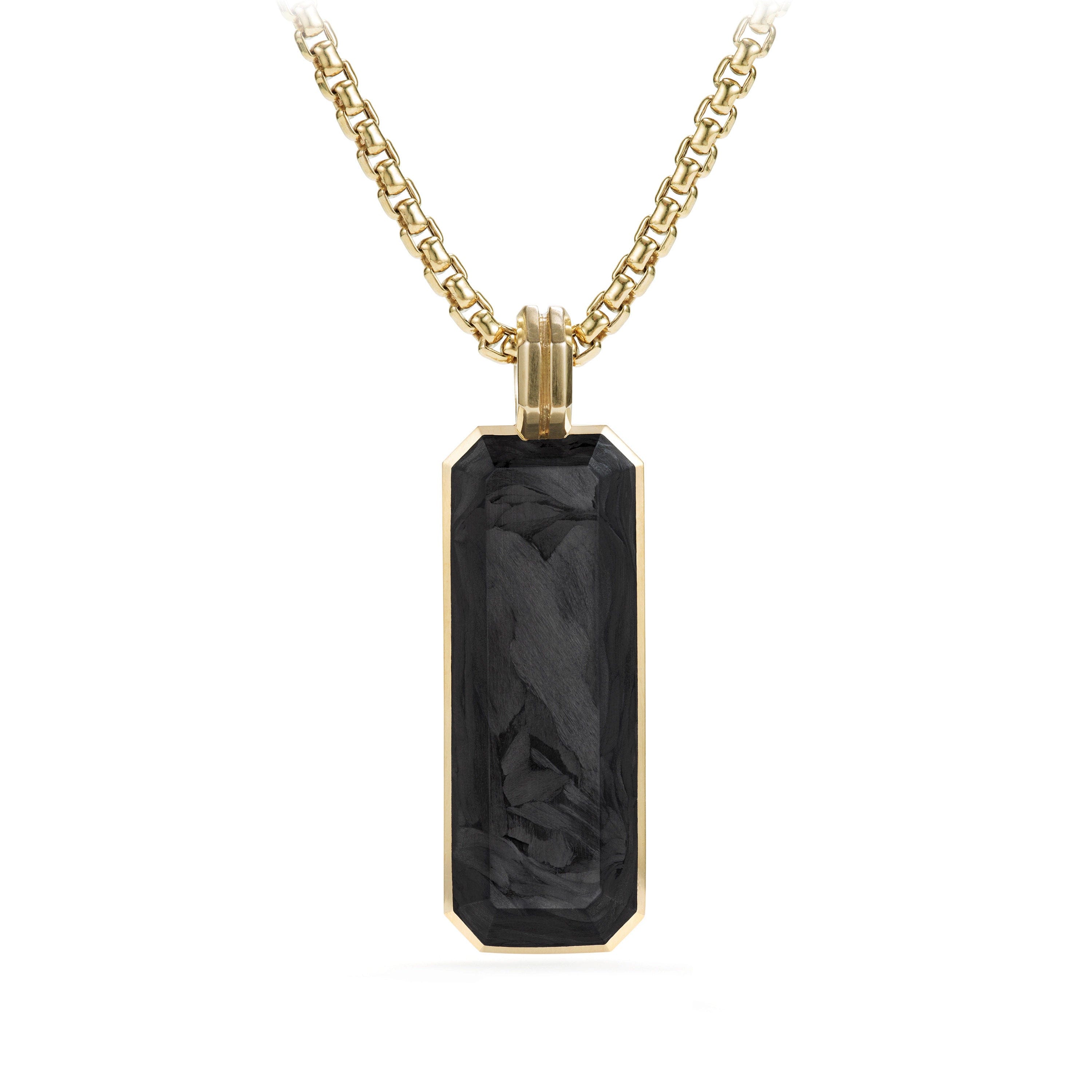 David Yurman Forged Carbon Ingot Tag with 18K Gold - D25038M88BFG